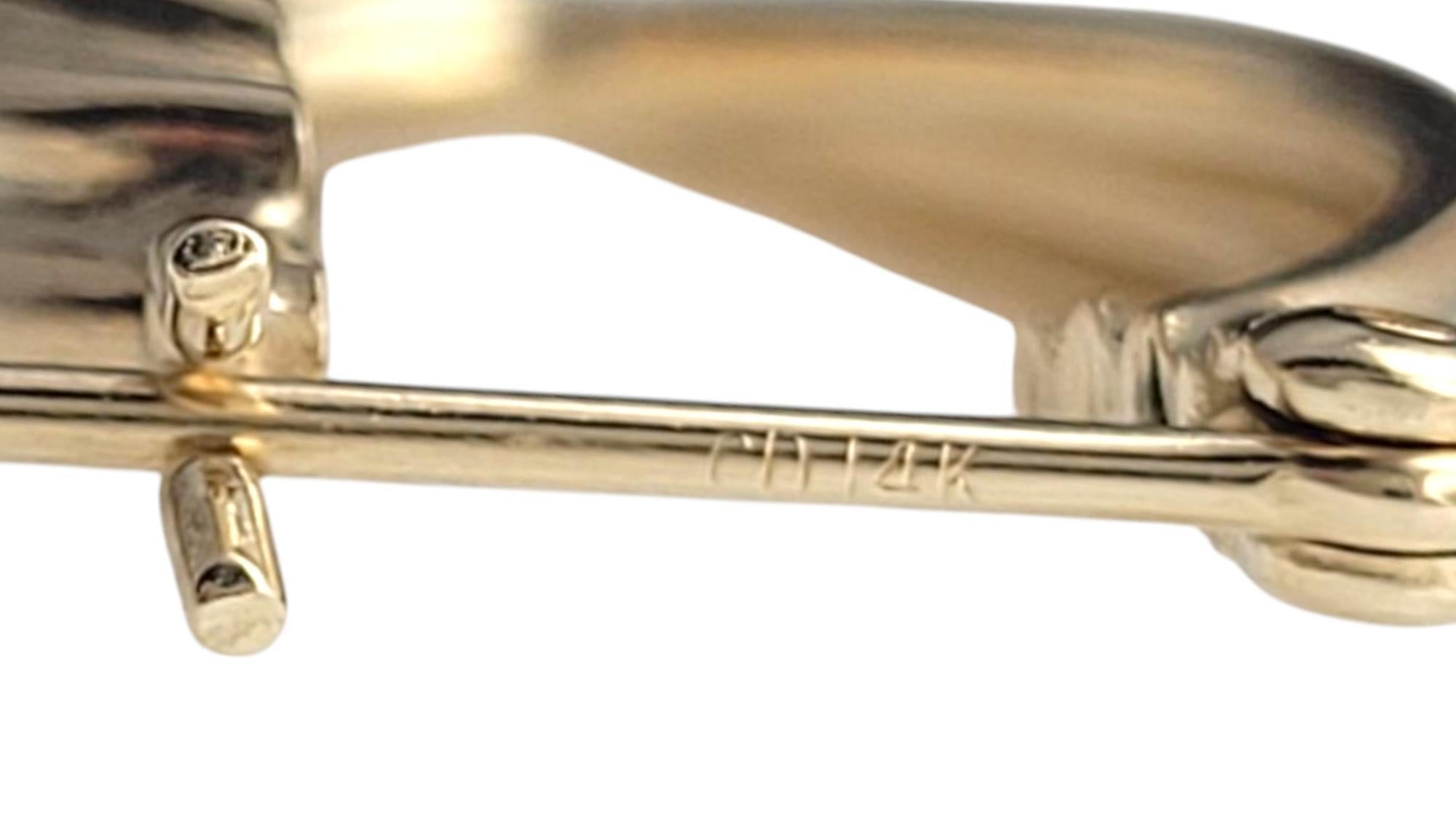 Women's 14K Yellow Gold 3 Band Intertwined Hoop Earrings #21083 For Sale