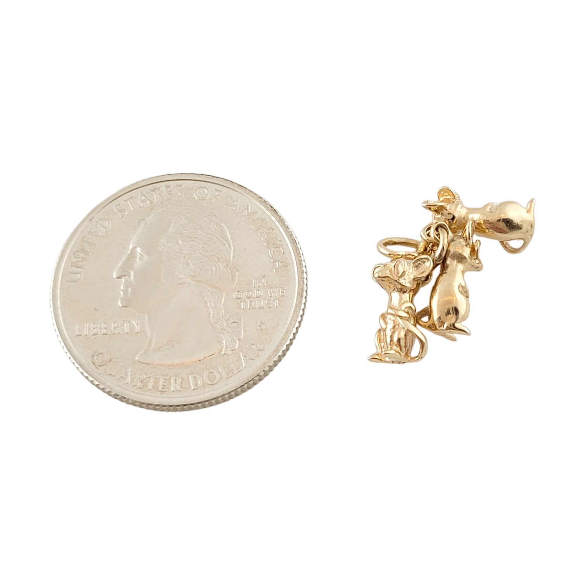 14k Yellow Gold 3 Blind Mice Charm For Sale 1