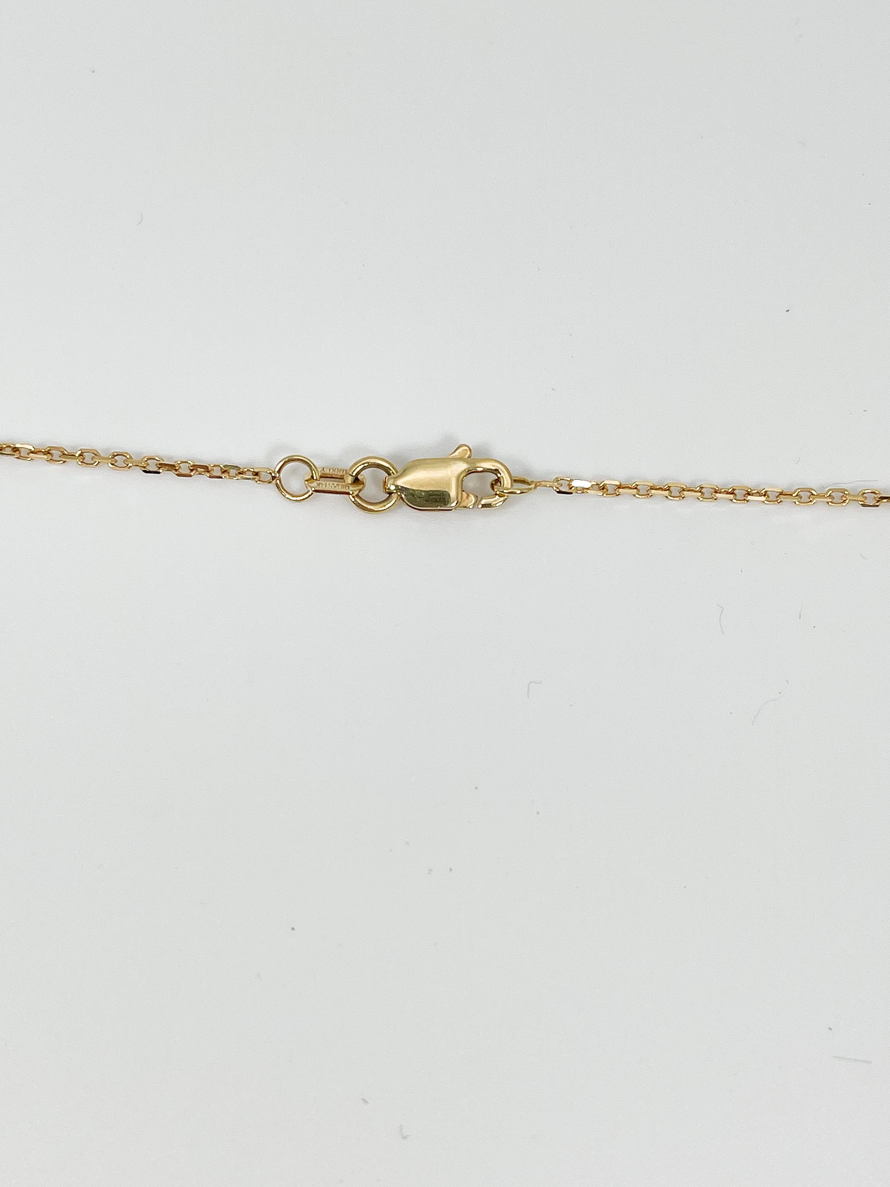 Women's 14K Yellow Gold 3 Diamond .50 CTW Drop Necklace For Sale