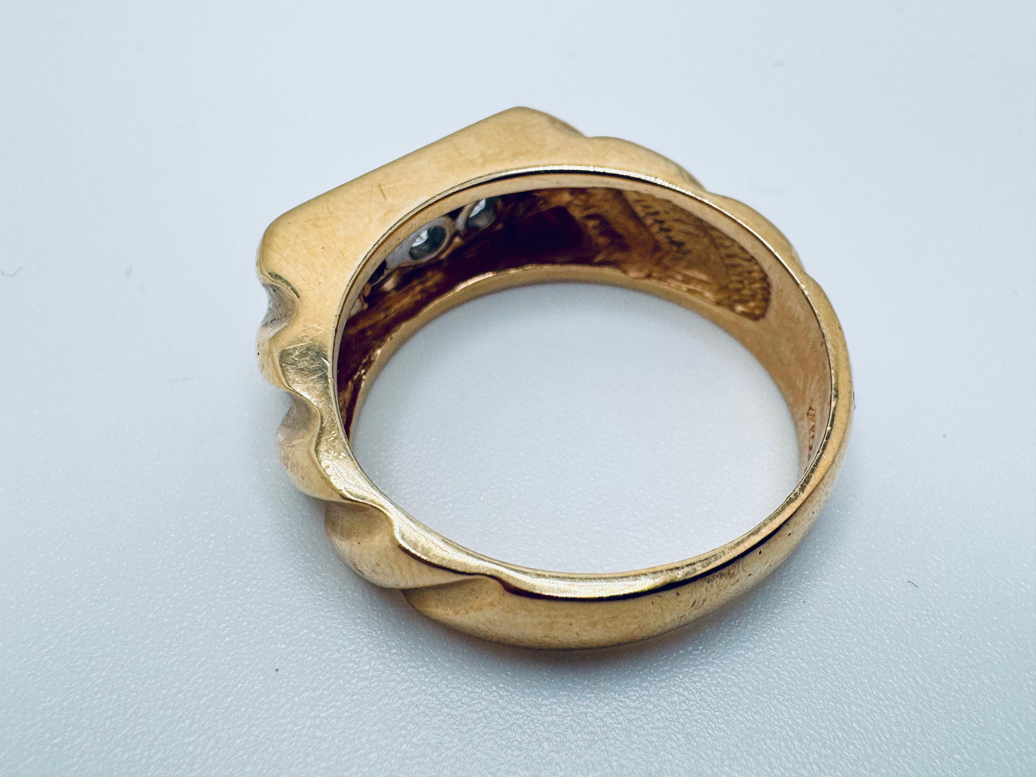 Anillo 3 Diamantes Oro Amarillo 14K Corte redondo en venta