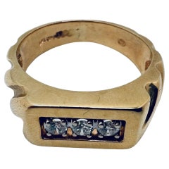 14K Yellow Gold 3 Diamond Ring
