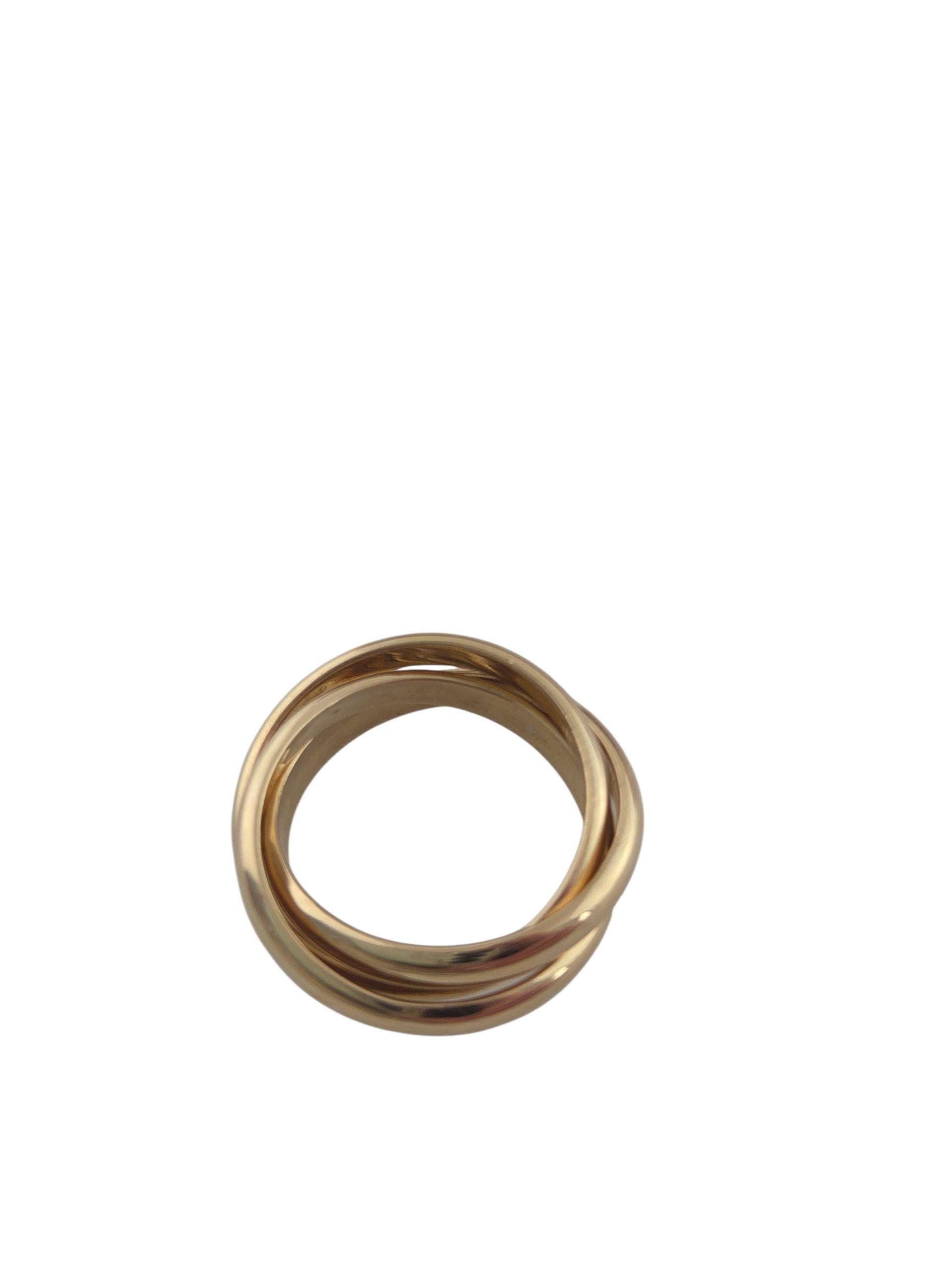 Moderno Anello a 3 fasce intrecciate in oro giallo 14K #23641 in vendita