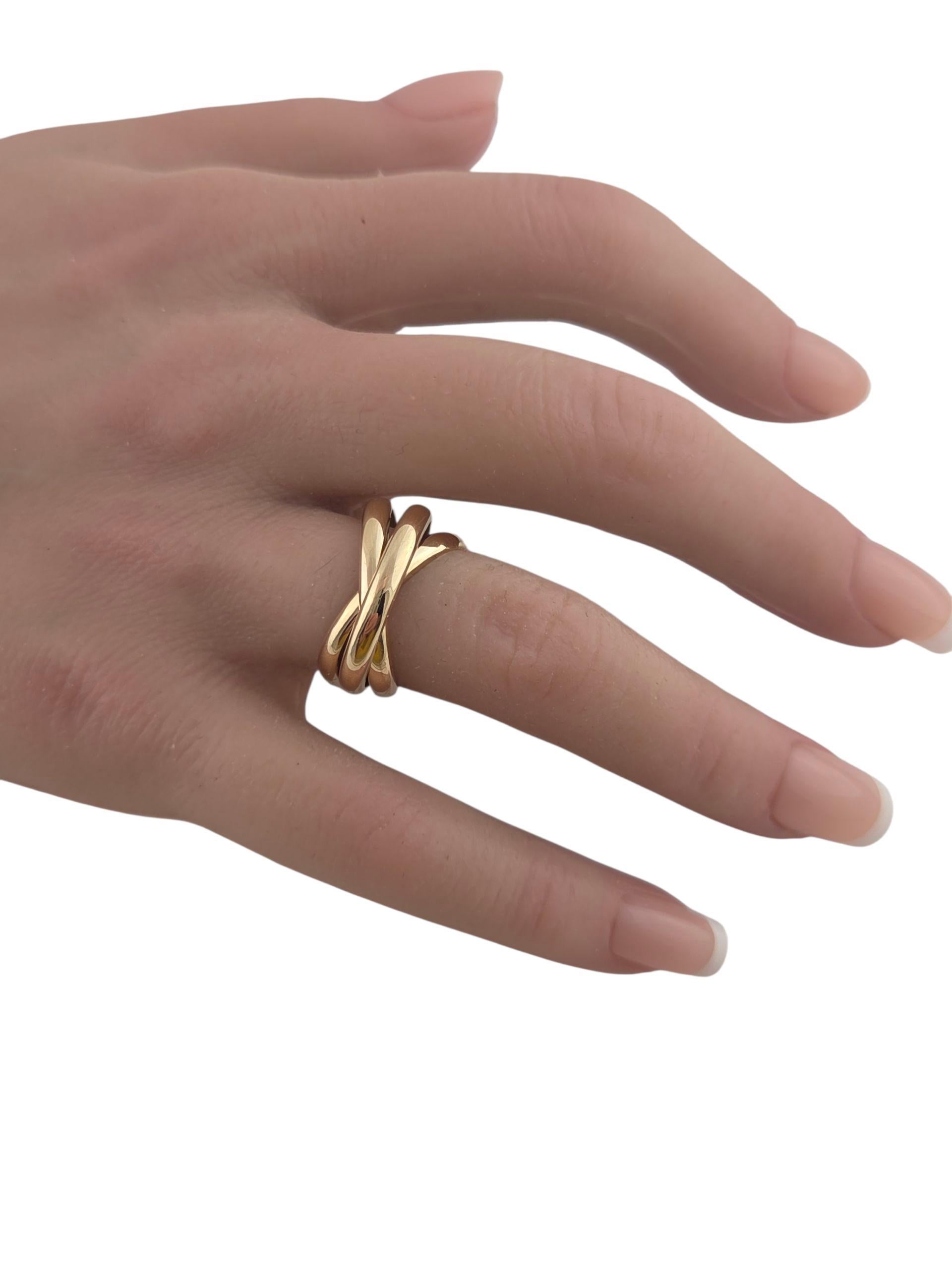 Donna Anello a 3 fasce intrecciate in oro giallo 14K #23641 in vendita