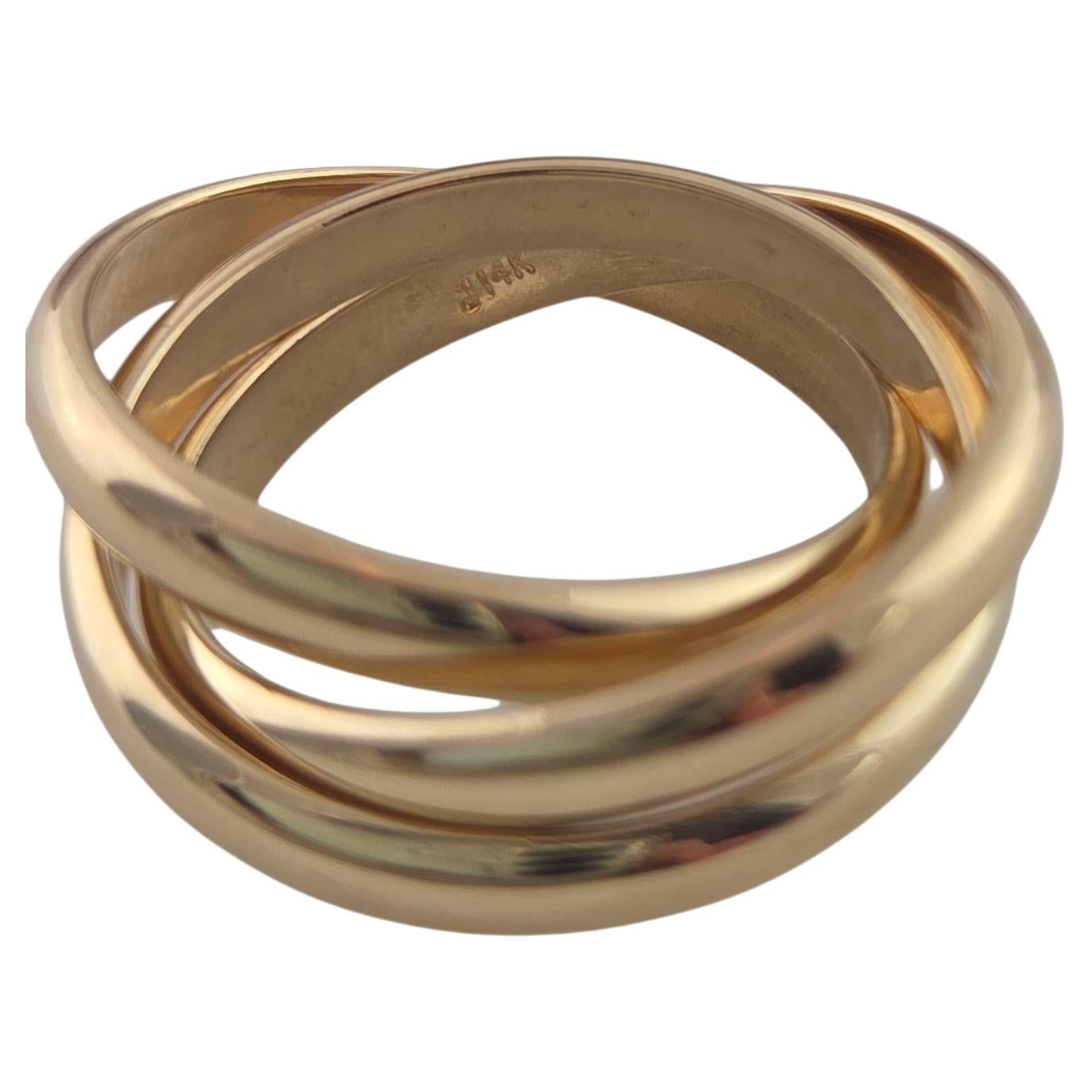 Bague 3 anneaux imbriqués en or jaune 14K #23641