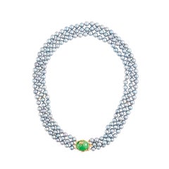 Vintage 14K Yellow Gold 3 Strand Gray Cultured Salt Water Pearl with Jade Clasp and Bug
