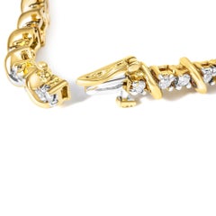 Bracciale A Link in oro giallo 14K con diamanti da 3,0 carati