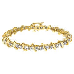 Bracciale A Link in oro giallo 14K con diamanti da 3,0 carati