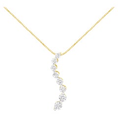 Collier pendentif Journey en or jaune 14 carats avec diamants de 3,00 carats