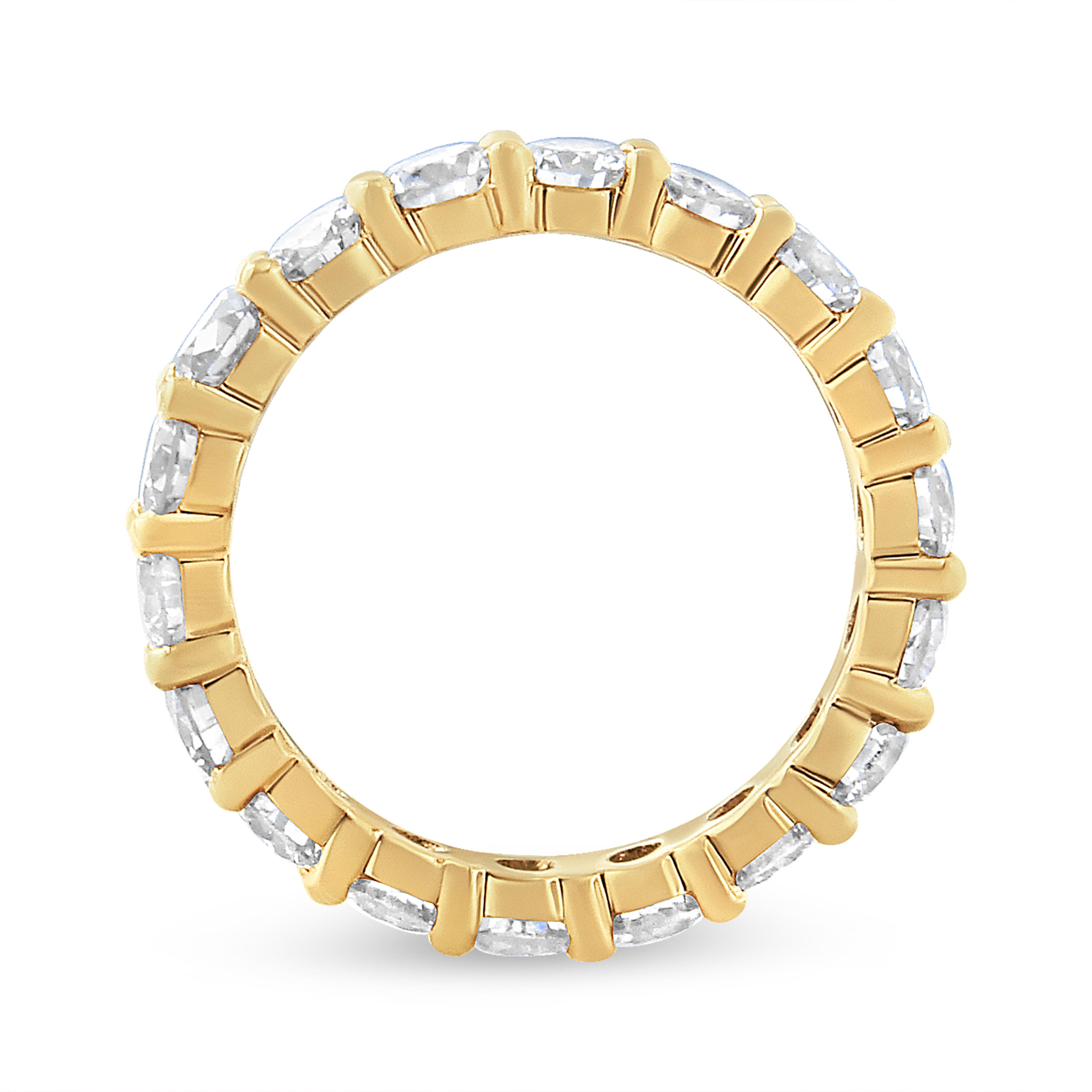 14K Yellow Gold 3.00 Carat Shared Prong Set Round Cut Diamond Eternity Band 3