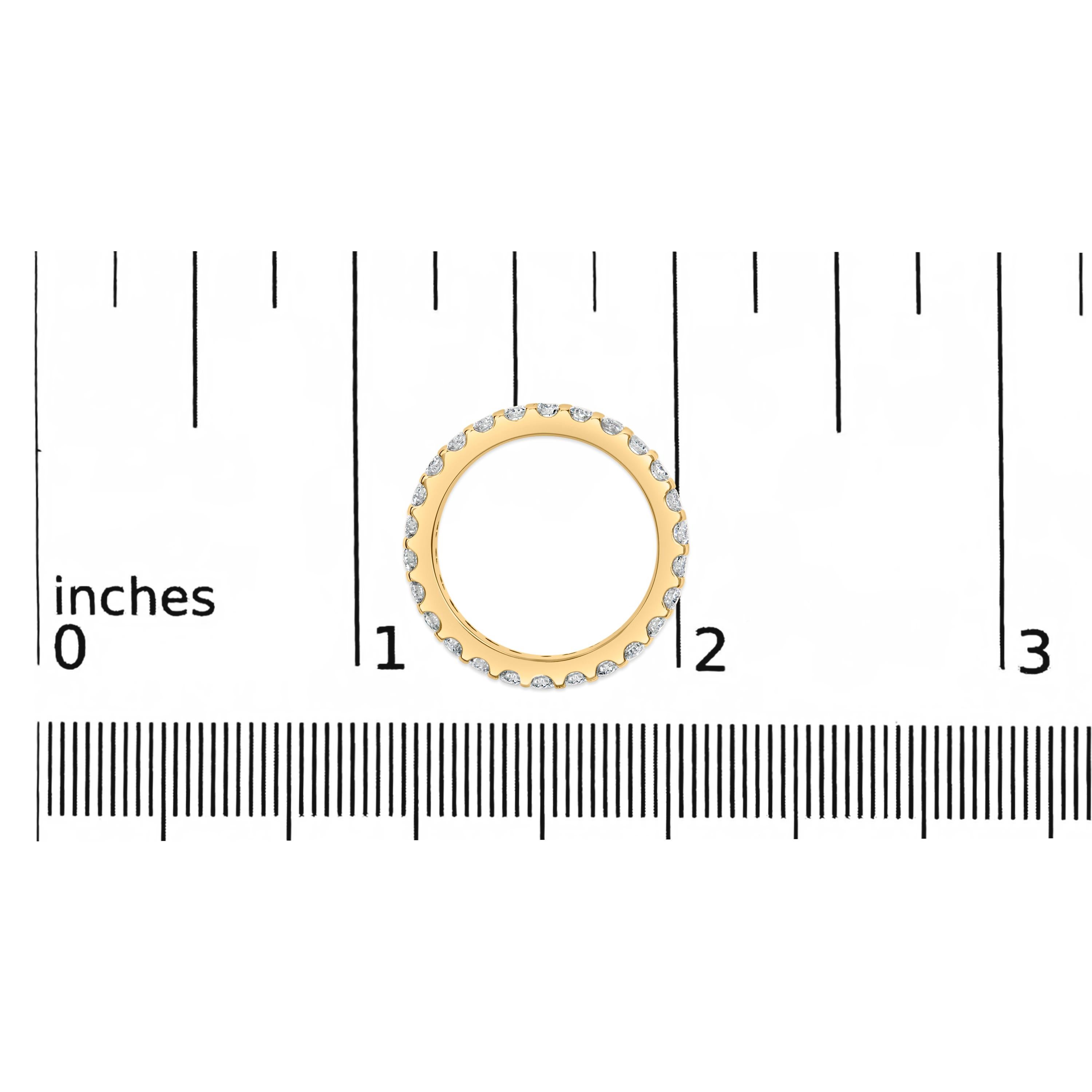 14K Yellow Gold 3.00 Cttw Shared Prong Set Round Diamond Eternity Band Ring 5