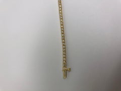 Bracelet tennis en or jaune 14 carats avec diamants naturels taille ronde de 3,00 carats