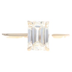 14K Yellow Gold 3.01 Carat Emerald Cut Diamond Solitaire Engagement Ring 14K Yellow Gold 3.01 Carat Emerald Cut Diamond Solitaire Engagement Ring