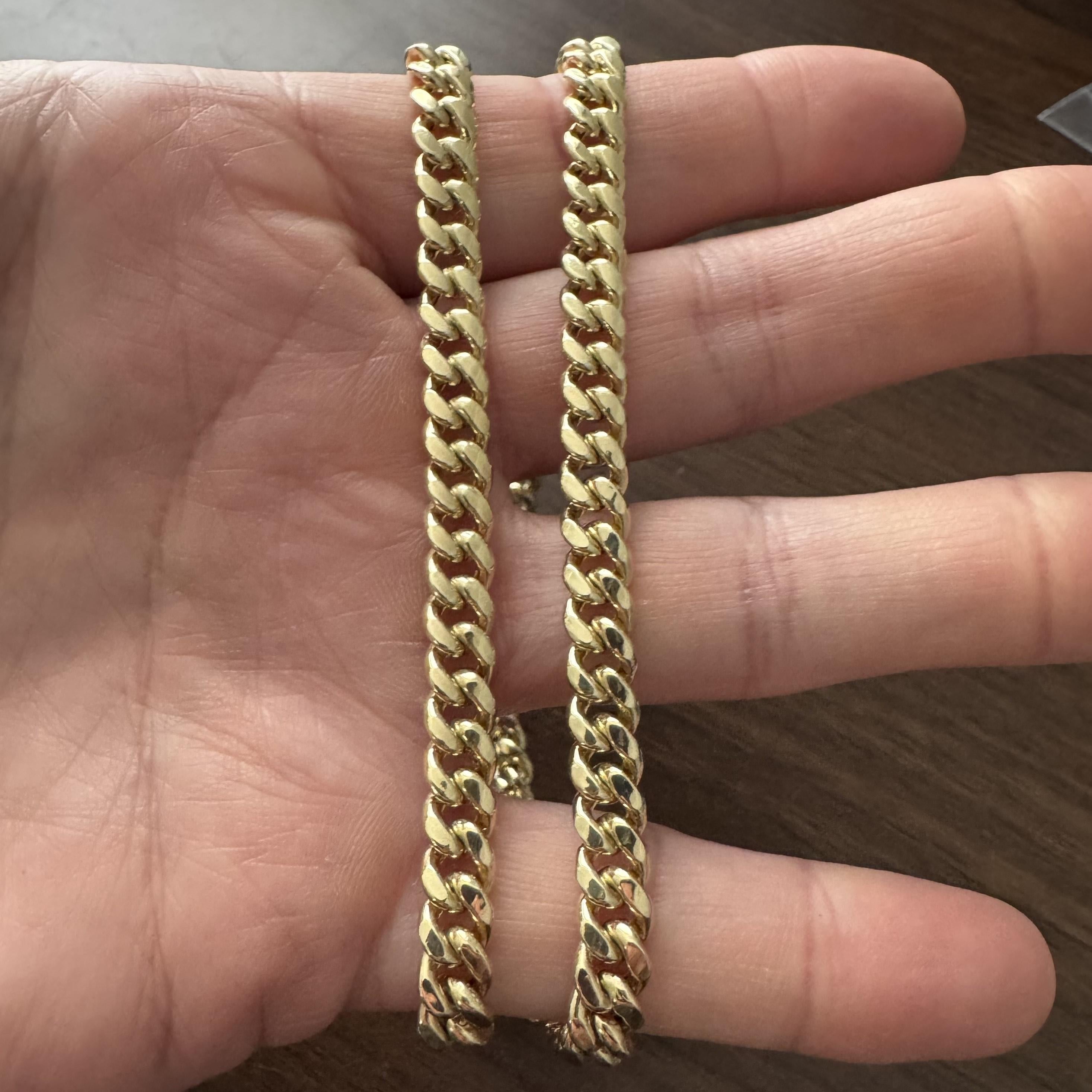 Zustand:  Ausgezeichneter Condit, Professionell gereinigt und poliert
Metall: 14k Gold (markiert und professionell getestet)
Gewicht: 30,6 g
Länge: 22 Zoll
Breite: 7 mm
Verschluss: Boxenlascheneinsatz mit zwei Sicherheitsverschlüssen
Markierungen: