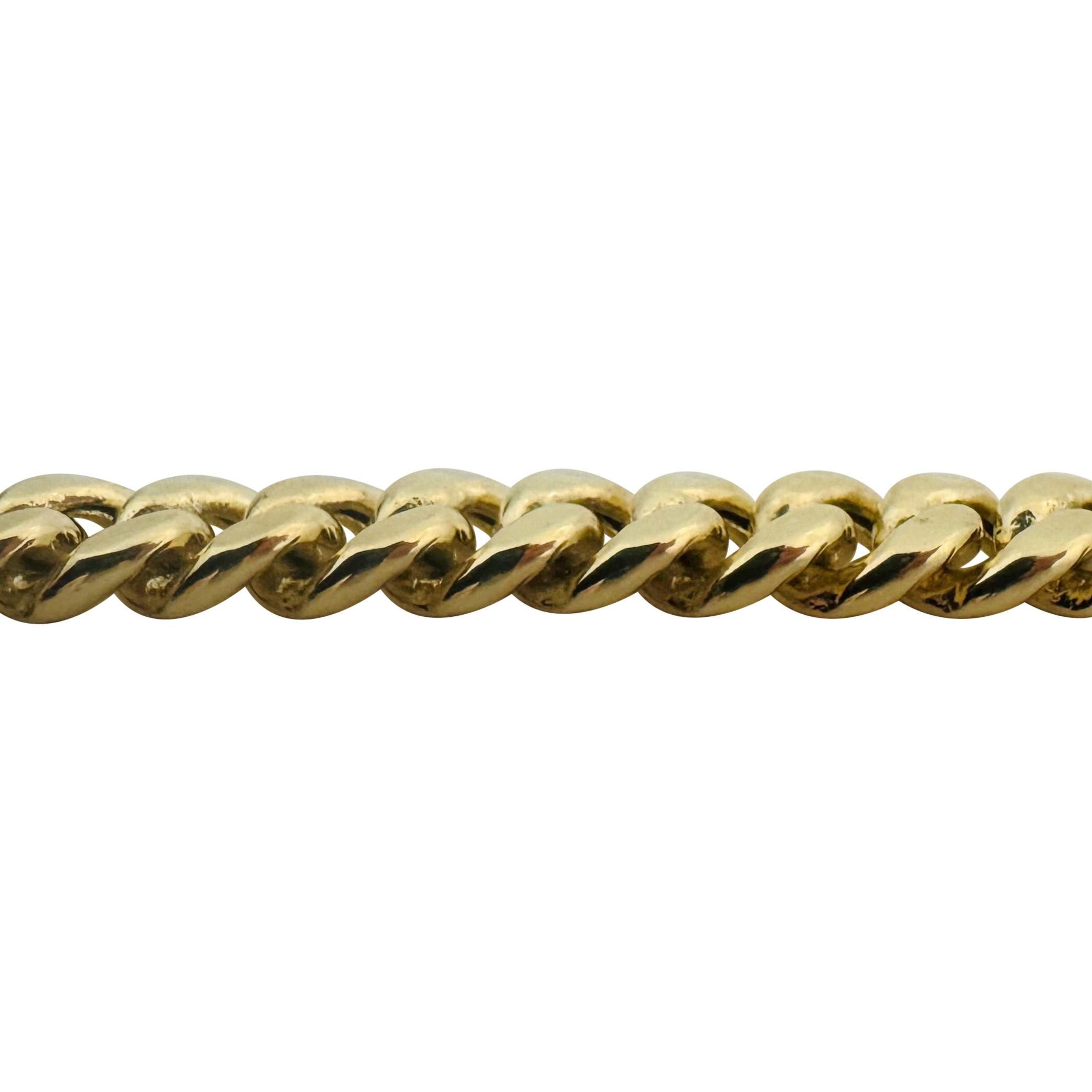 14k Gelbgold 30.6g Halb massive 7mm polierte kubanische Gliederkette Halskette 22