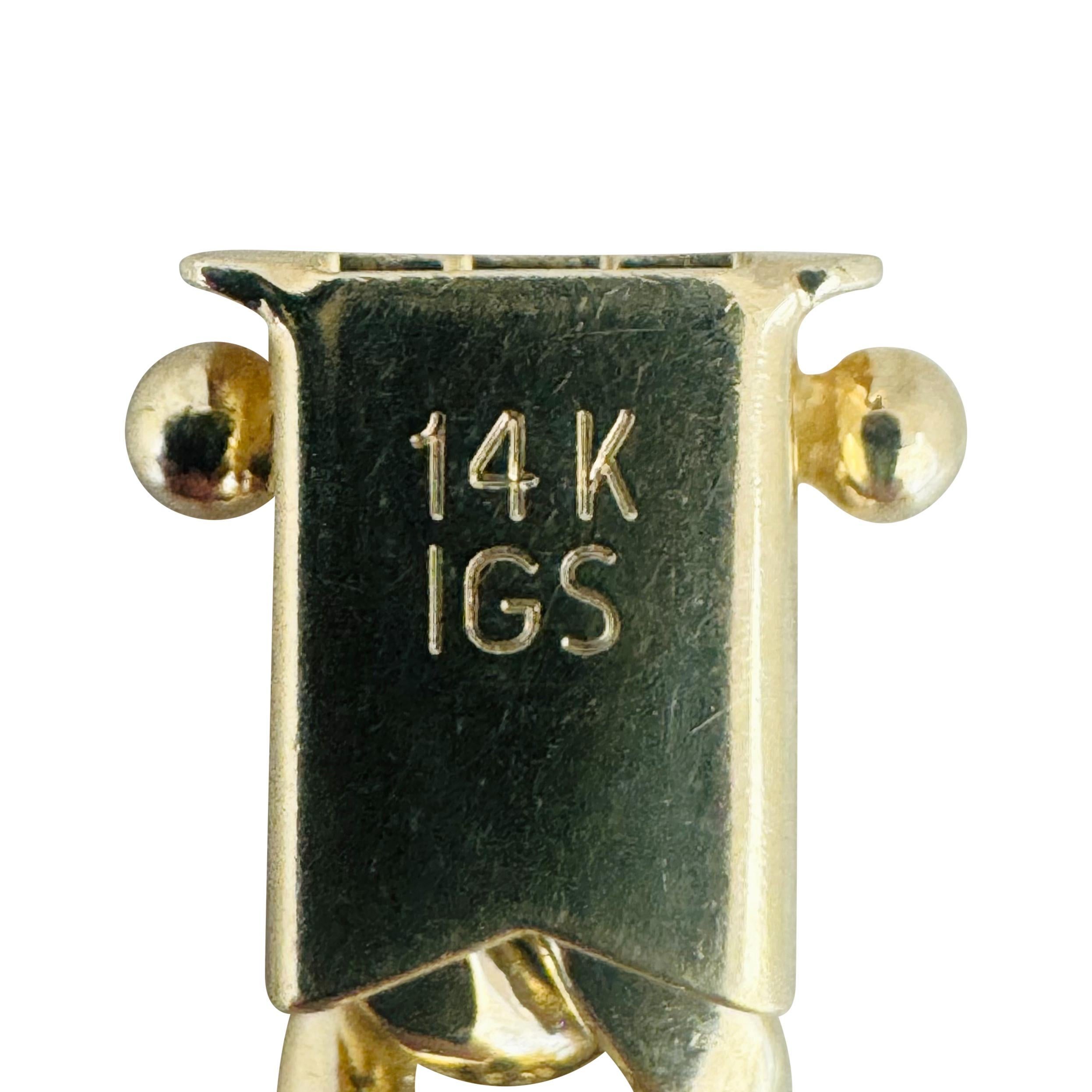 14k Gelbgold 30.6g Halb massive 7mm polierte kubanische Gliederkette Halskette 22