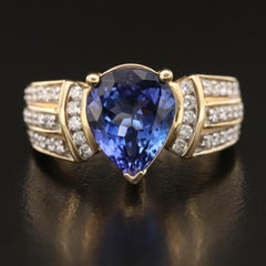 14K Yellow Gold 3.14 ctw Tanzanite and Diamond Ring Sz: 7.25 $3775