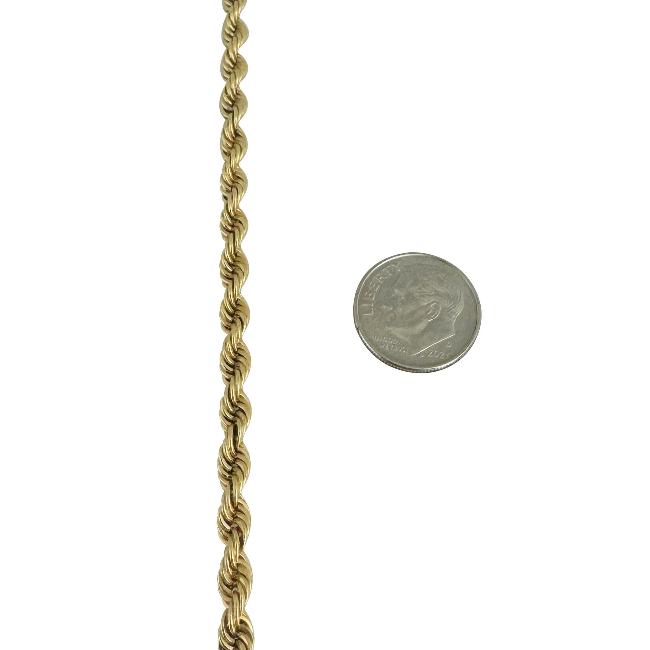 14k Gelbgold 31g massive schwere 4,5 mm Seilkette Halskette 18
