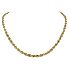 14k Gelbgold 31g massive schwere 4,5 mm Seilkette Halskette 18"