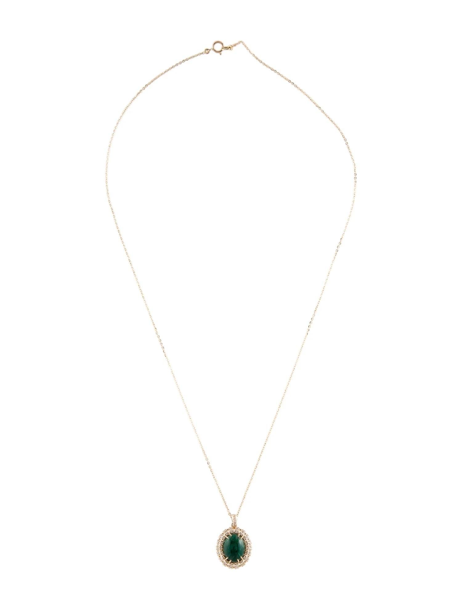 Artiste Collier pendentif en or jaune 14 carats avec émeraude et diamants de 3,20 carats en vente