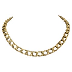 14k Yellow Gold 32g Ladies Squared 9mm Double Curb Link Necklace Italy 18"