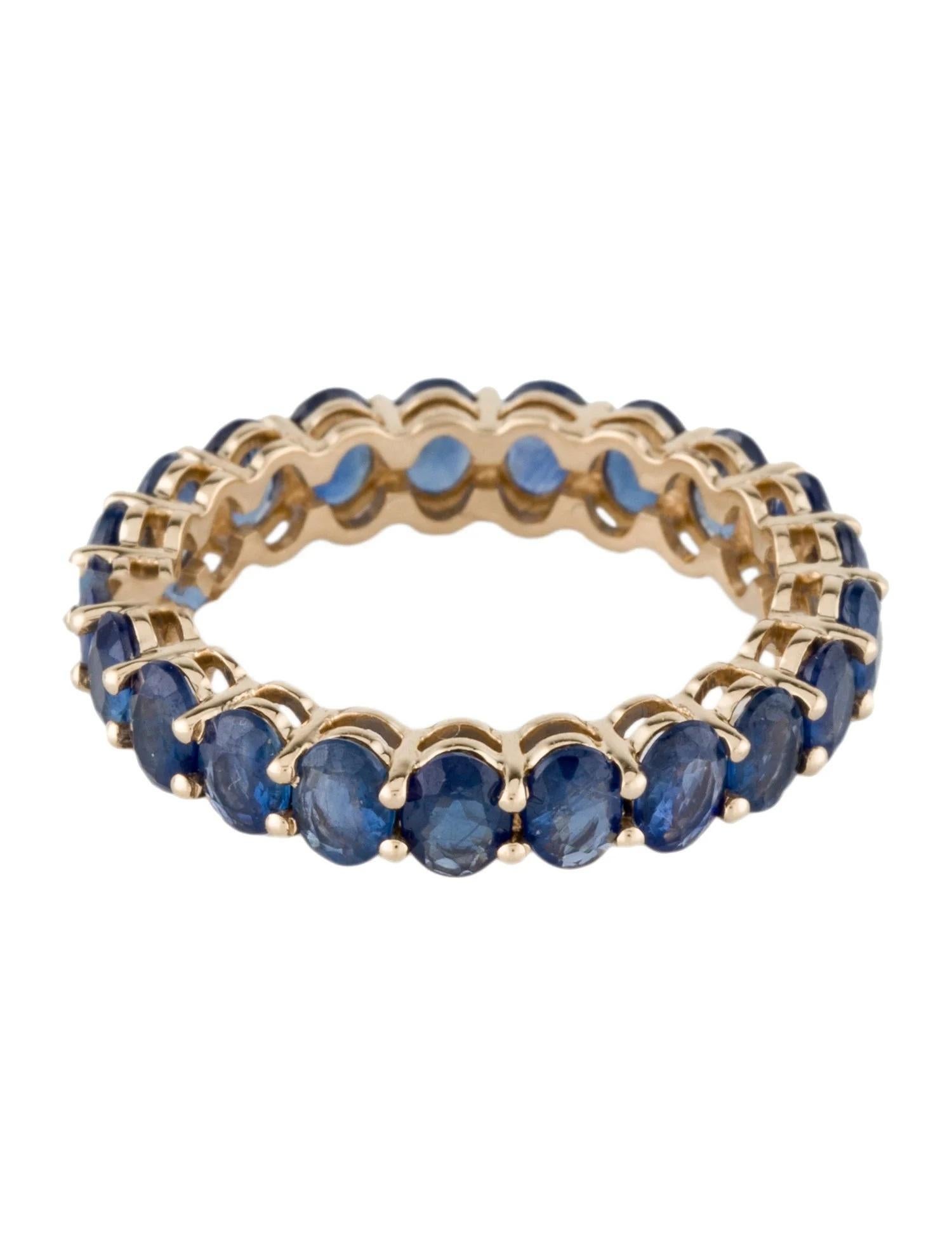 Artist 14K Yellow Gold 3.36 Carat Sapphire Band Ring – Size 6.5  Oval Sapphire For Sale