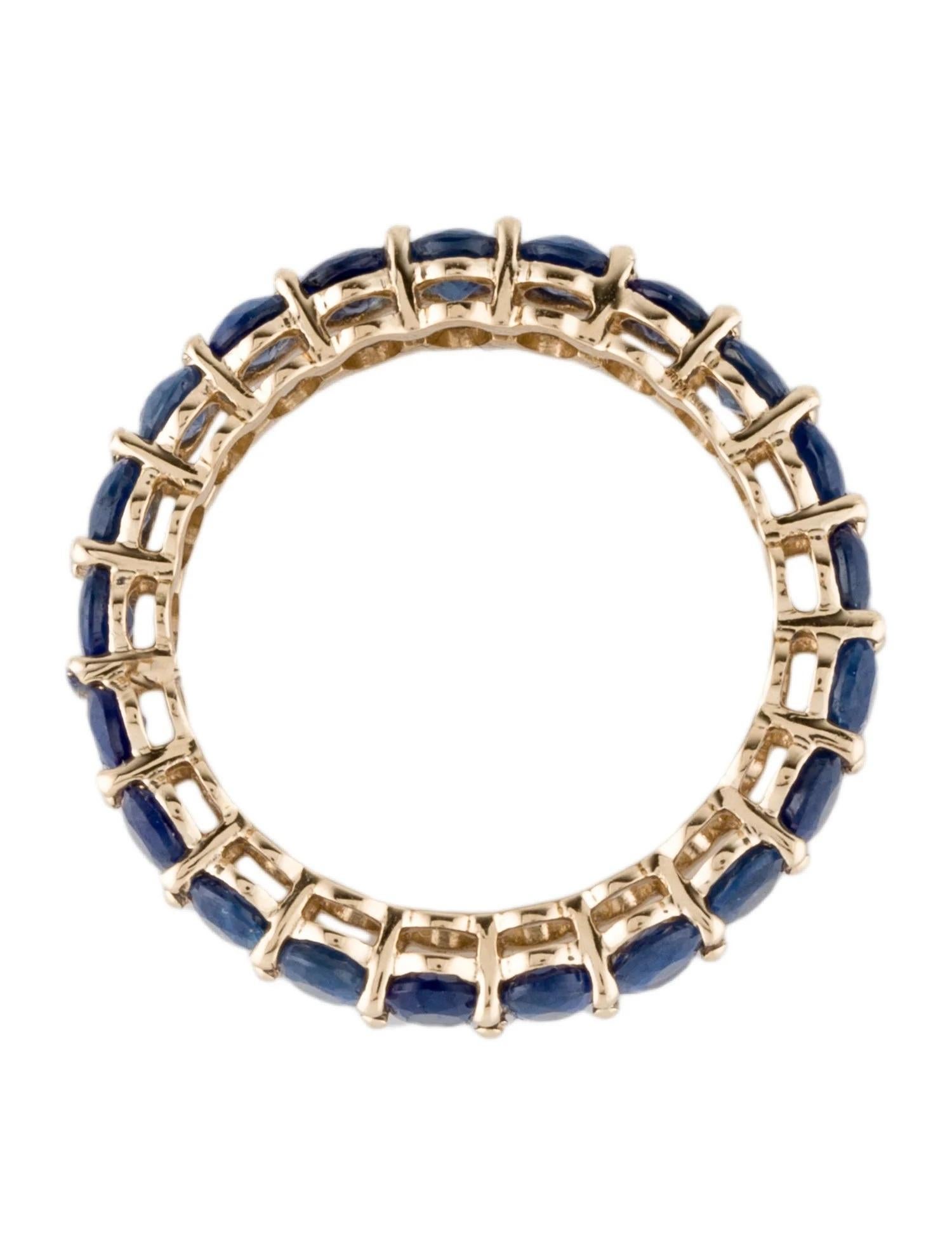 14K Yellow Gold 3.36 Carat Sapphire Band Ring – Size 6.5  Oval Sapphire In New Condition For Sale In Holtsville, NY