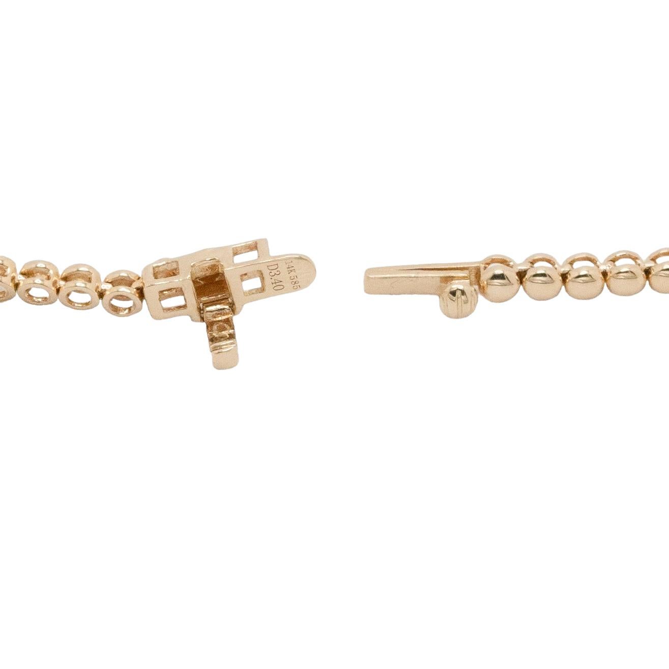 Round Cut 14k Yellow Gold Round Bezel Brilliant Natural Diamond Tennis Necklace For Sale