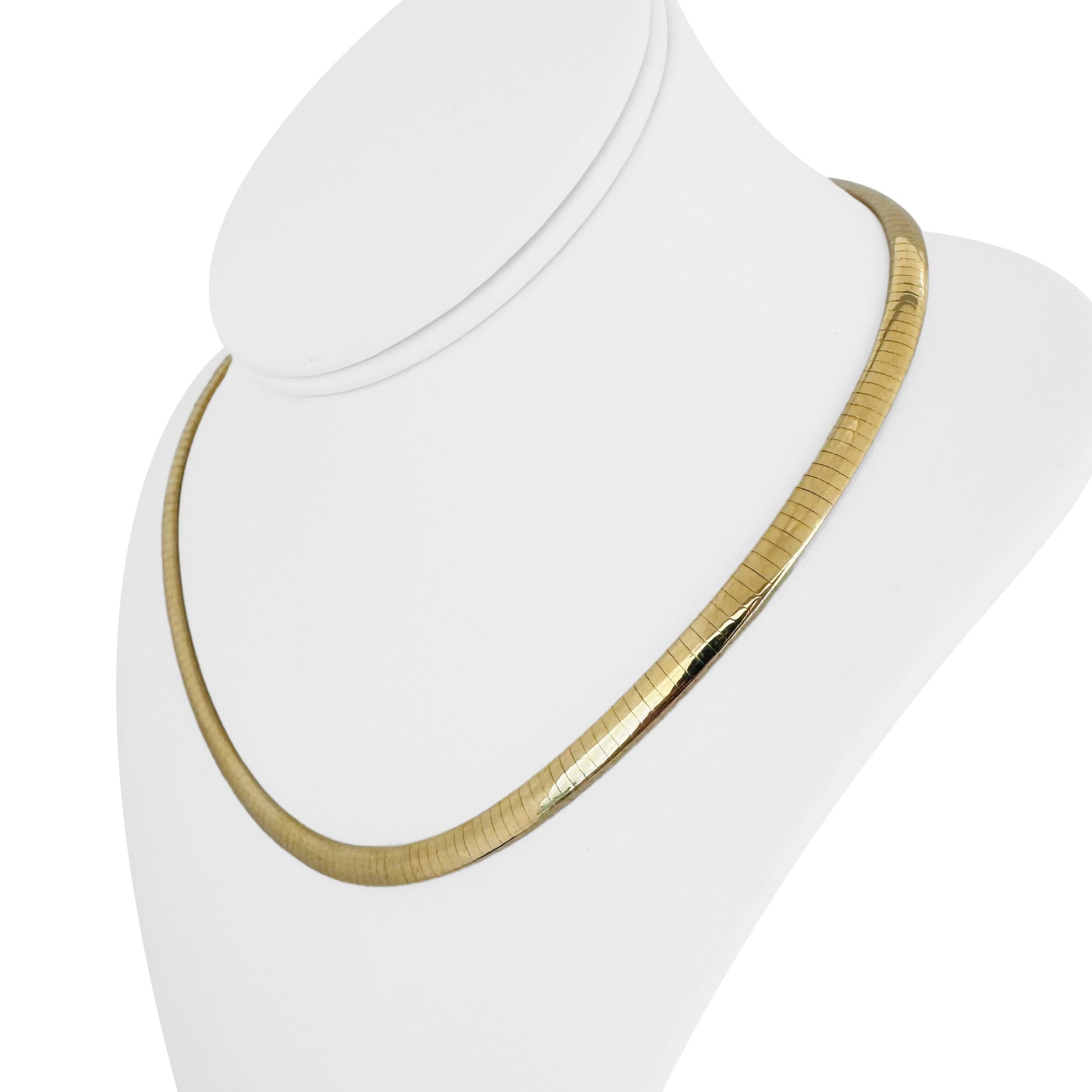 14k Yellow Gold 34.5g Ladies Solid 5.5mm Omega Link Necklace Italy 18