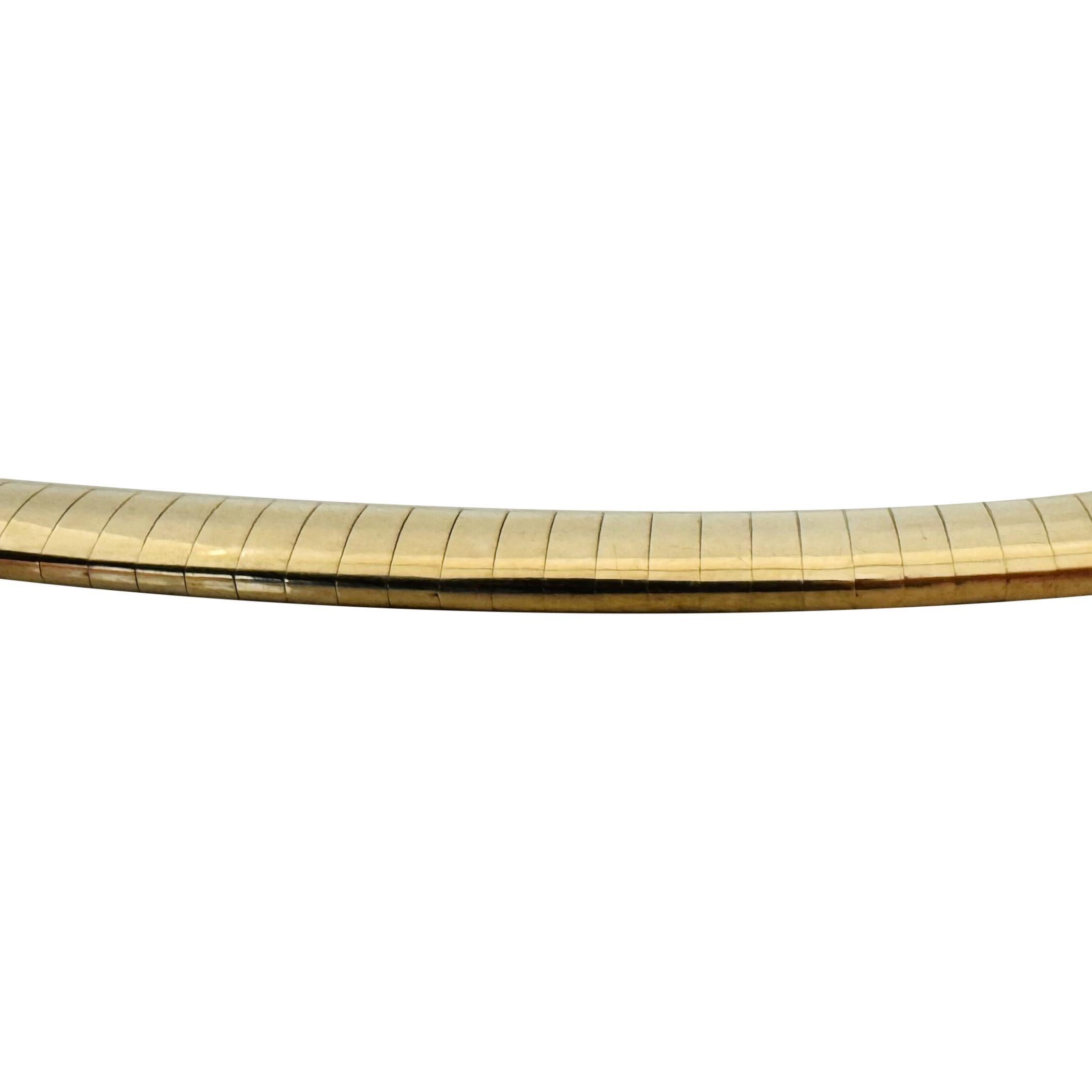 14k Yellow Gold 34.5g Ladies Solid 5.5mm Omega Link Necklace Italy 18