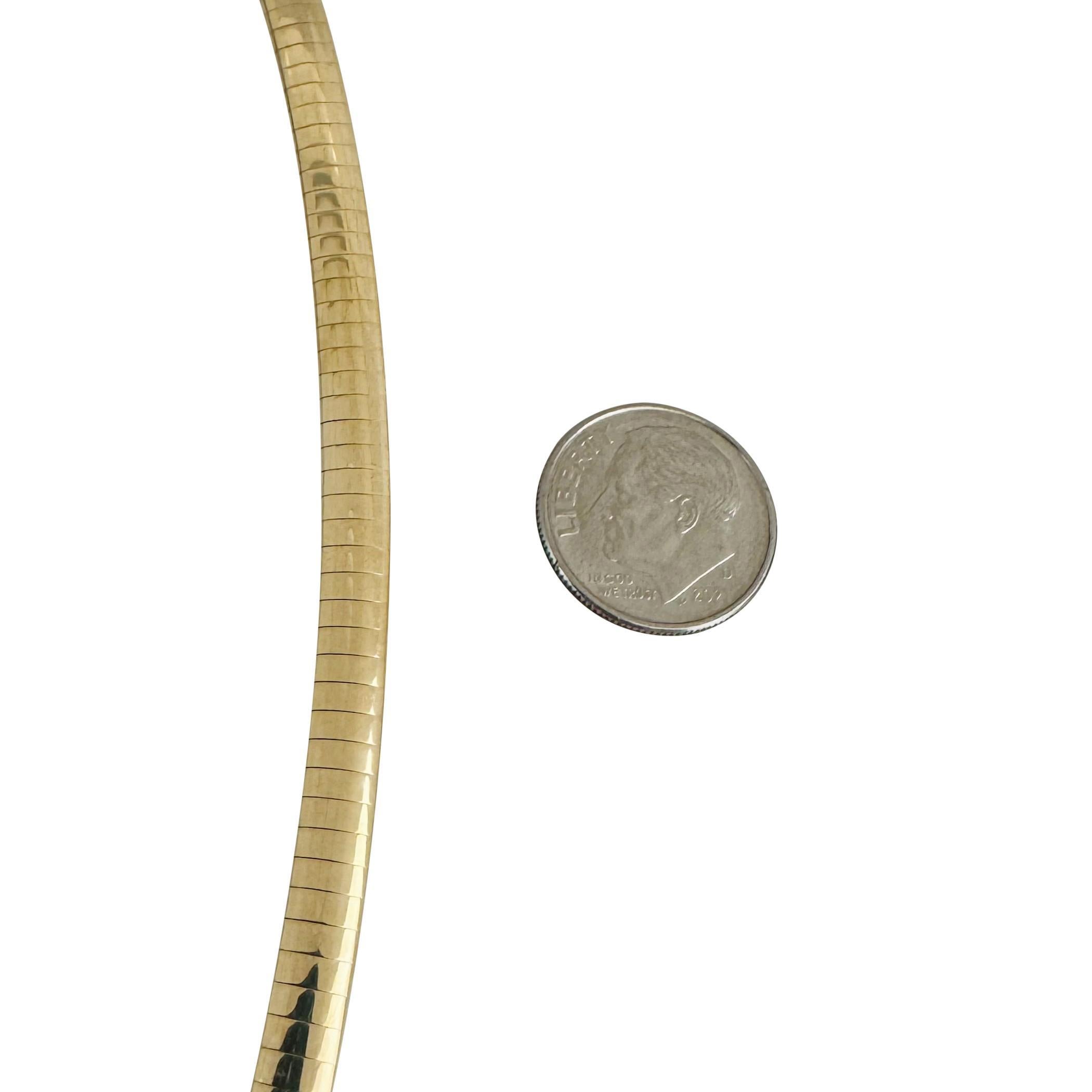 14k Yellow Gold 34.5g Ladies Solid 5.5mm Omega Link Necklace Italy 18