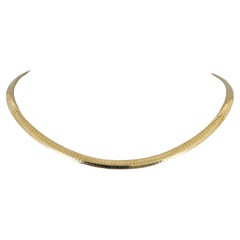 14k Yellow Gold 34.5g Ladies Solid 5.5mm Omega Link Necklace Italy 18"