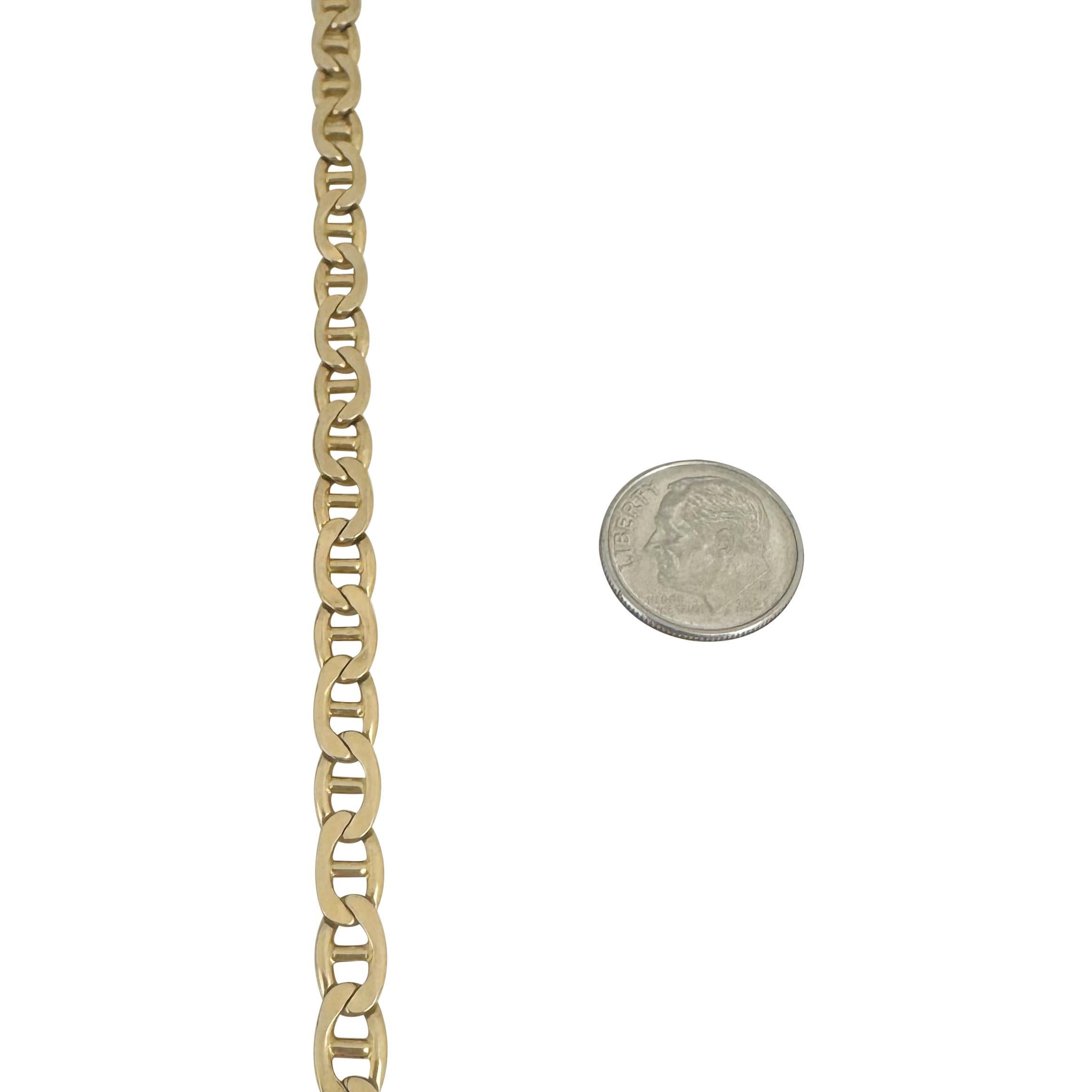 14k Yellow Gold 35.7g Solid Vintage 5.5mm Mariner Link Chain Necklace Italy 21