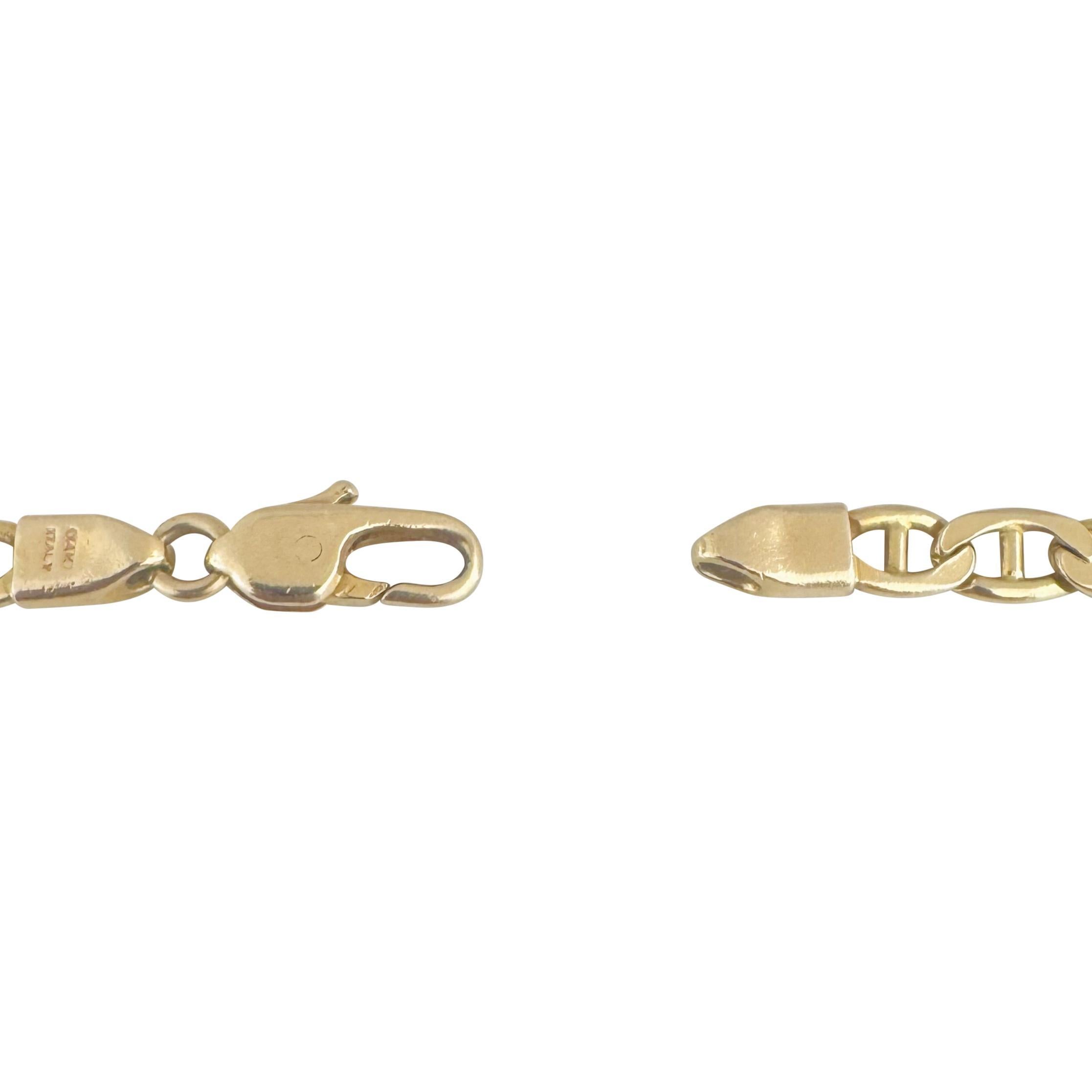 14k Yellow Gold 35.7g Solid Vintage 5.5mm Mariner Link Chain Necklace Italy 21