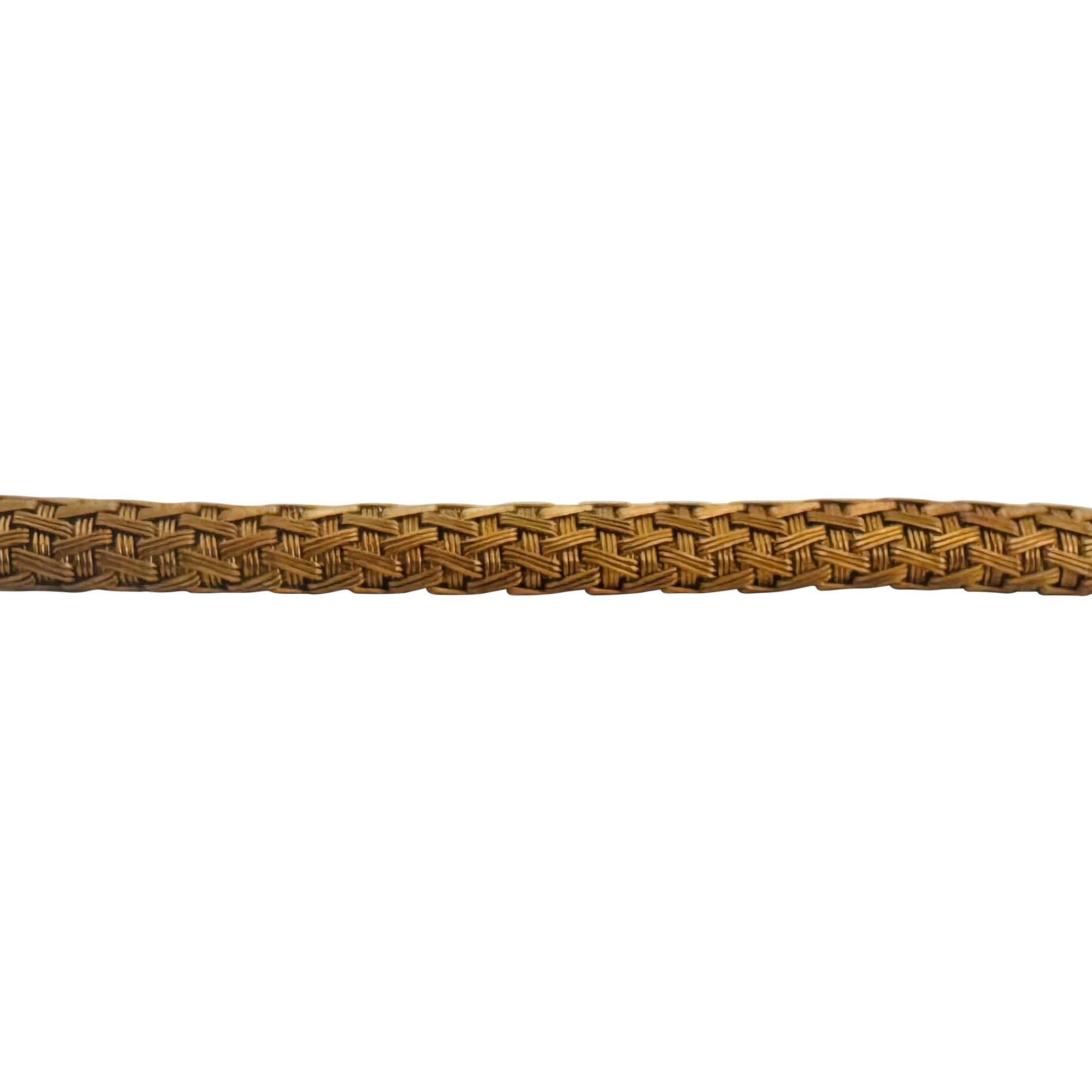14k Yellow Gold 35.8g Heavy Vintage 8mm Braided Mesh Bracelet Italy 7.5