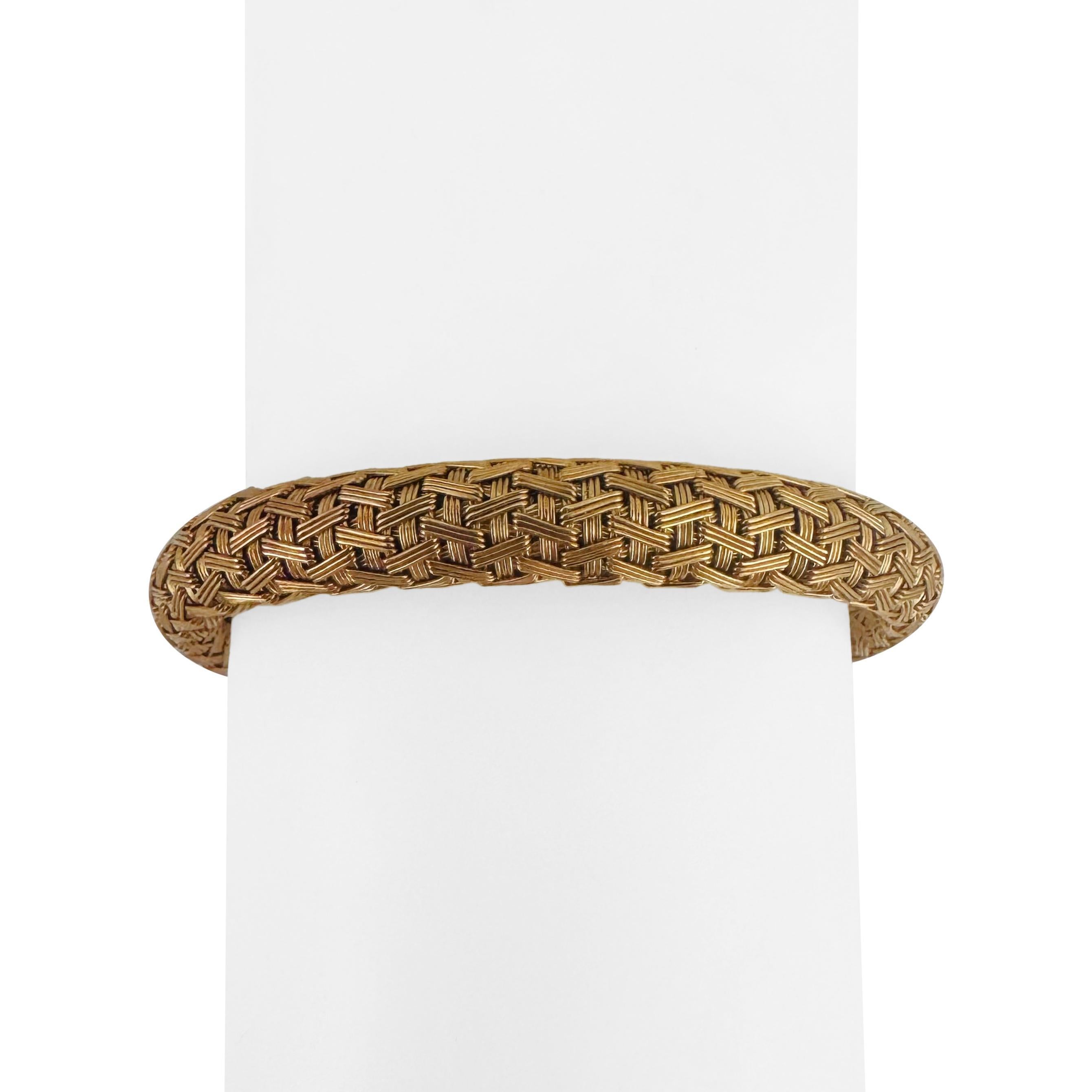 14k Yellow Gold 35.8g Heavy Vintage 8mm Braided Mesh Bracelet Italy 7.5