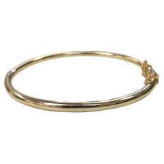 14k Gelbgold  3,5 mm hohles Armreif-Armband  mit Sicherheitskette