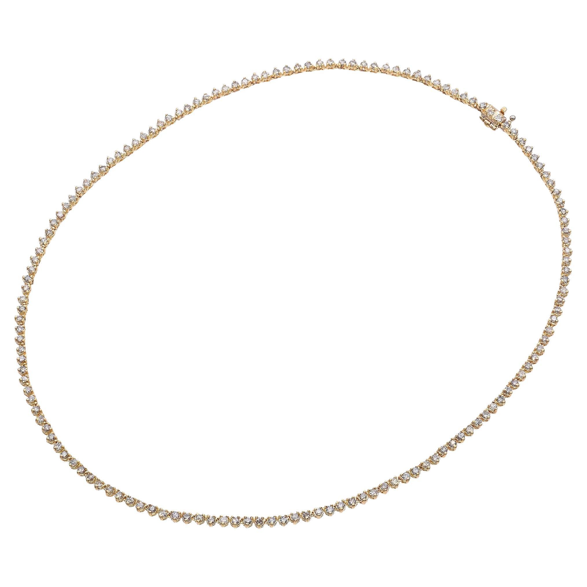 14k Yellow Gold 3.62tcw Diamond Tennis Necklace