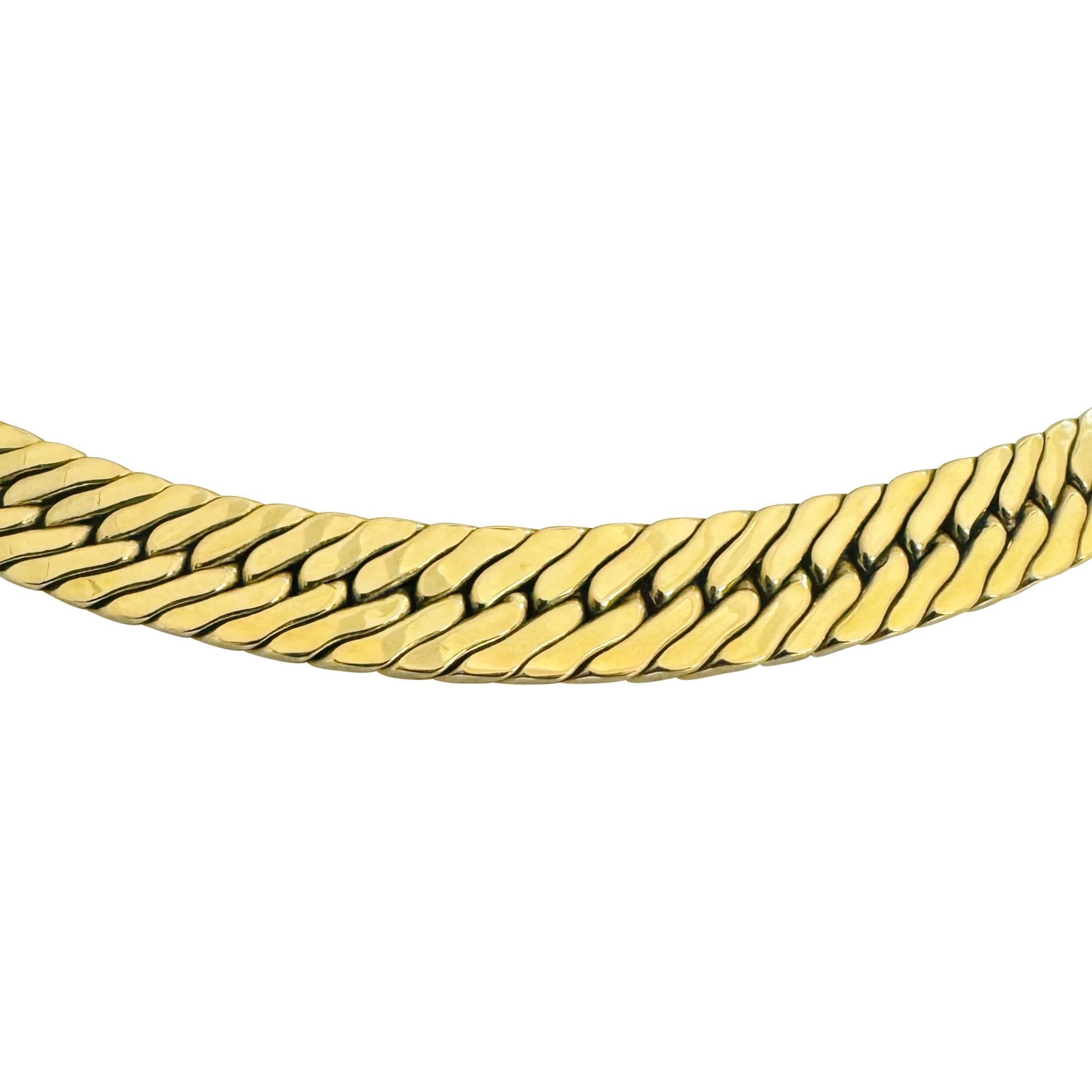 14k Gelbgold 36,6g abgestufte dicke abgeflachte Kandare Link Halskette Italien 16