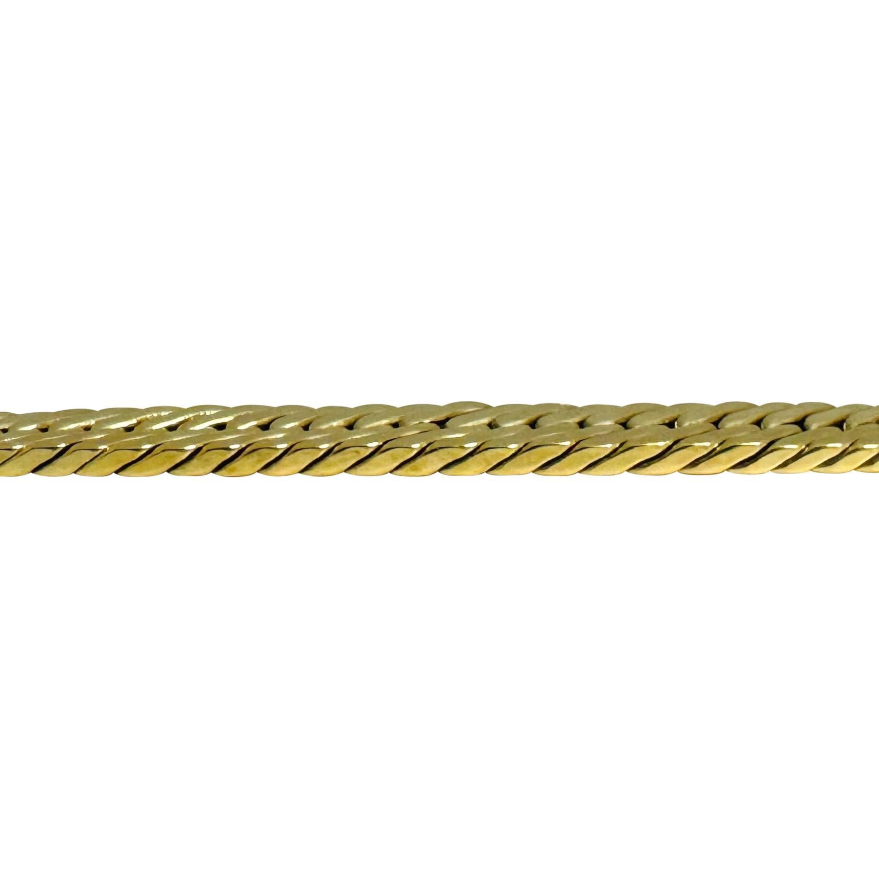 14k Gelbgold 36,6g abgestufte dicke abgeflachte Kandare Link Halskette Italien 16