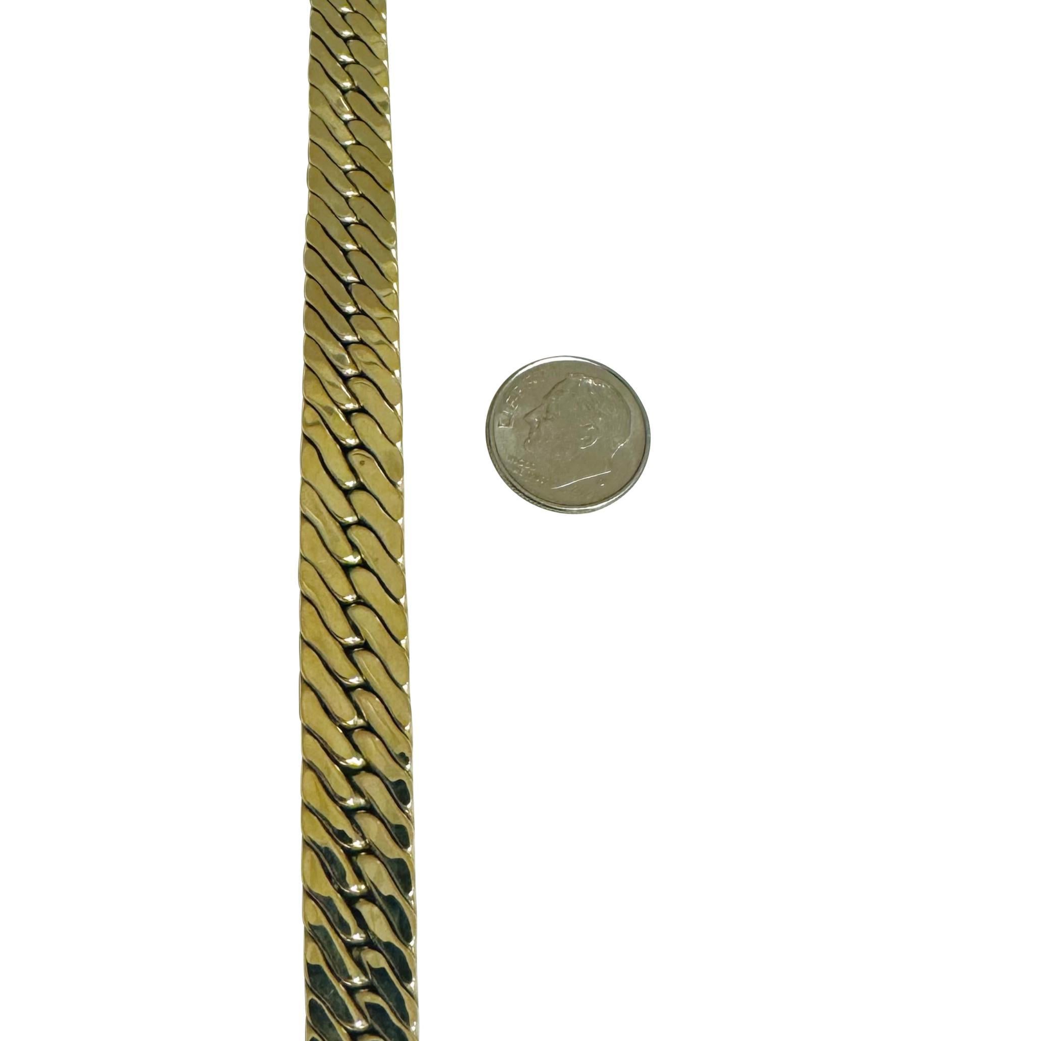 14k Gelbgold 36,6g abgestufte dicke abgeflachte Kandare Link Halskette Italien 16