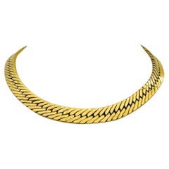 14k Gelbgold 36,6g abgestufte dicke abgeflachte Kandare Link Halskette Italien 16"