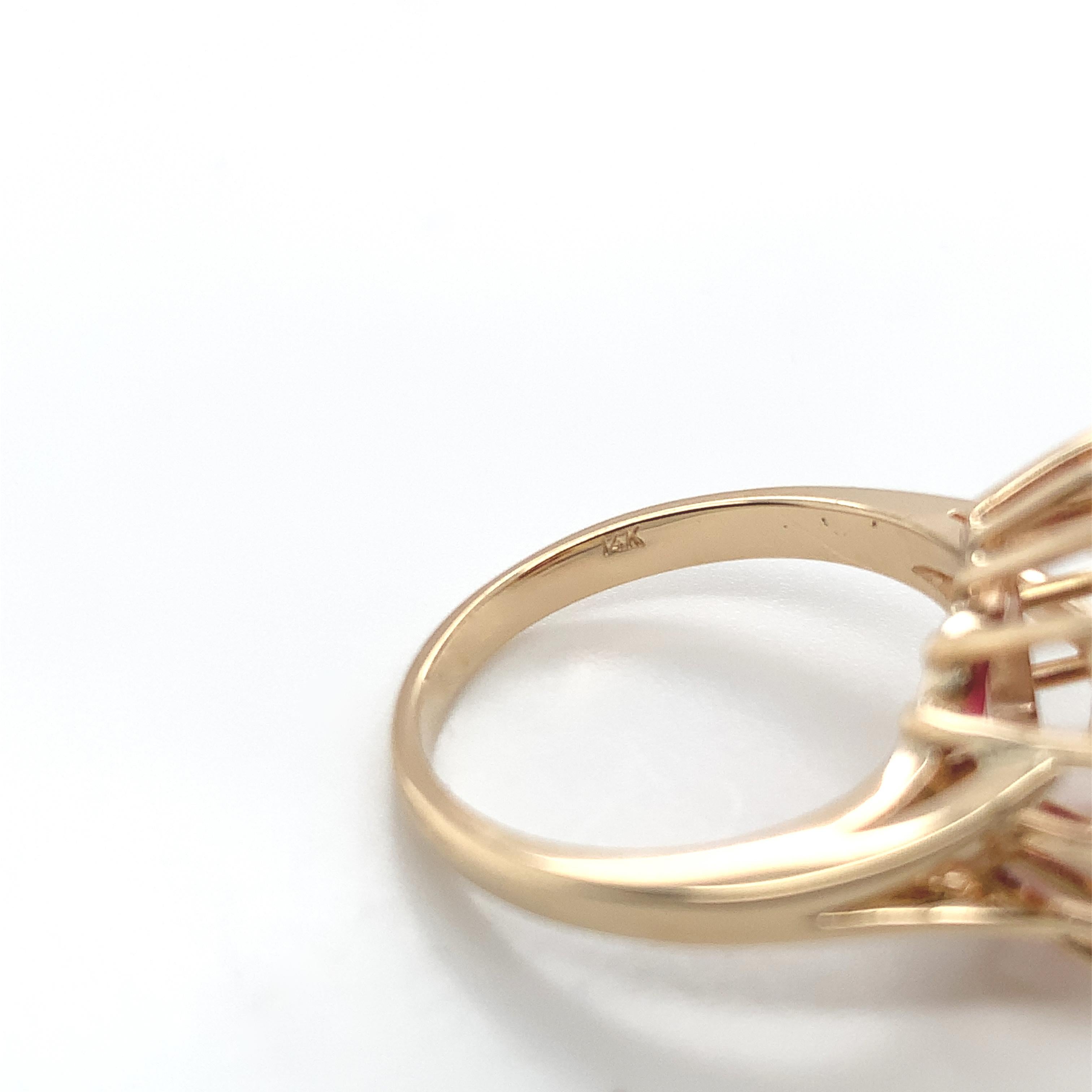 Women's or Men's 14K Yellow Gold 3.75 carat Garnet Ring with Diamond Halo
