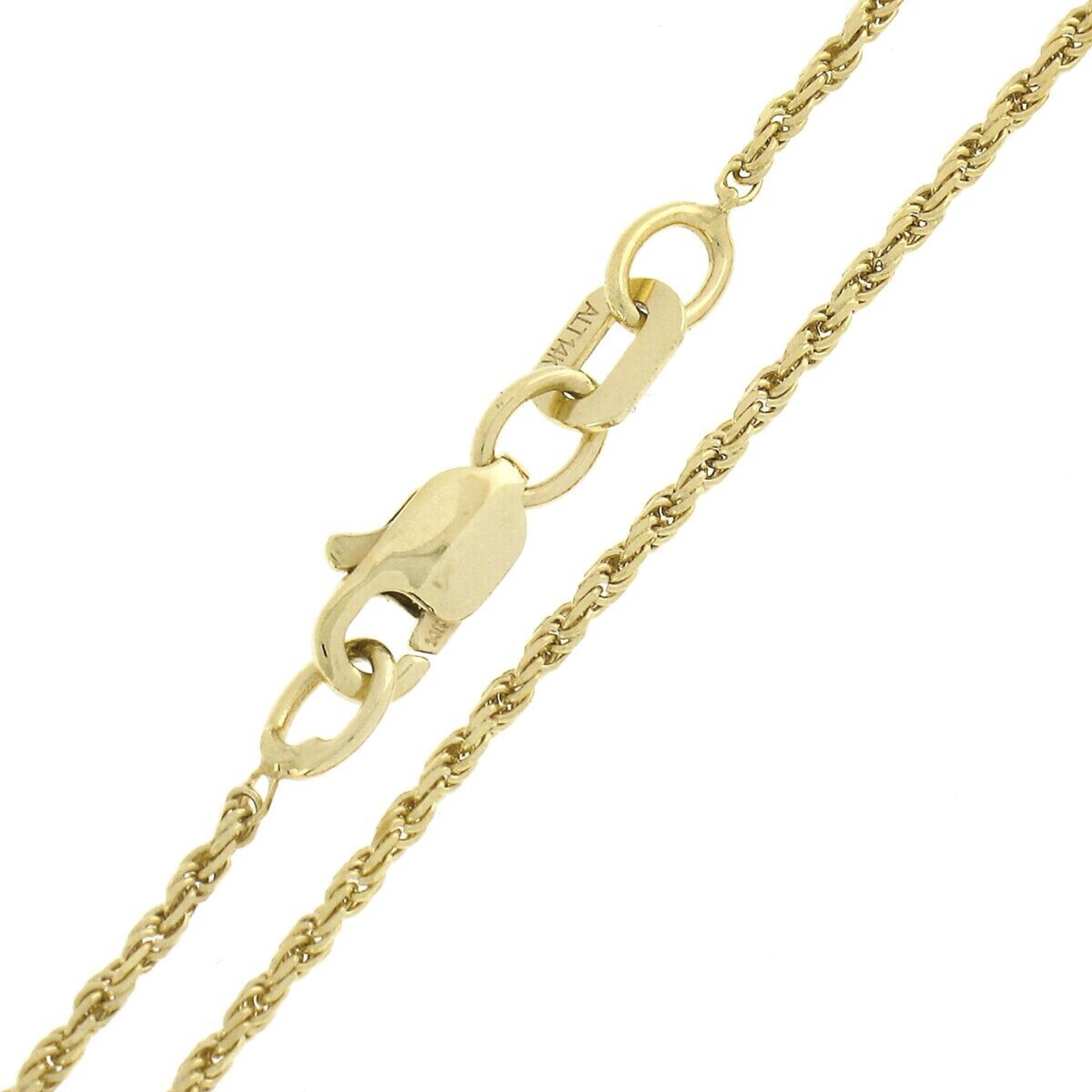 14 Karat Gelbgold 3,75 Karat runder Brillant Diamant Cluster Kreuz Anhänger & Kette 2