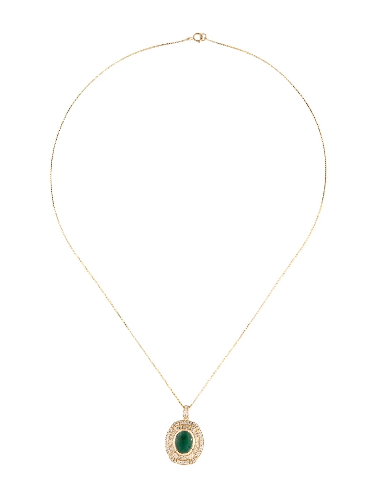 Artist 14K Yellow Gold 3.76ct Emerald, Sapphire & Diamond Pendant Necklace For Sale