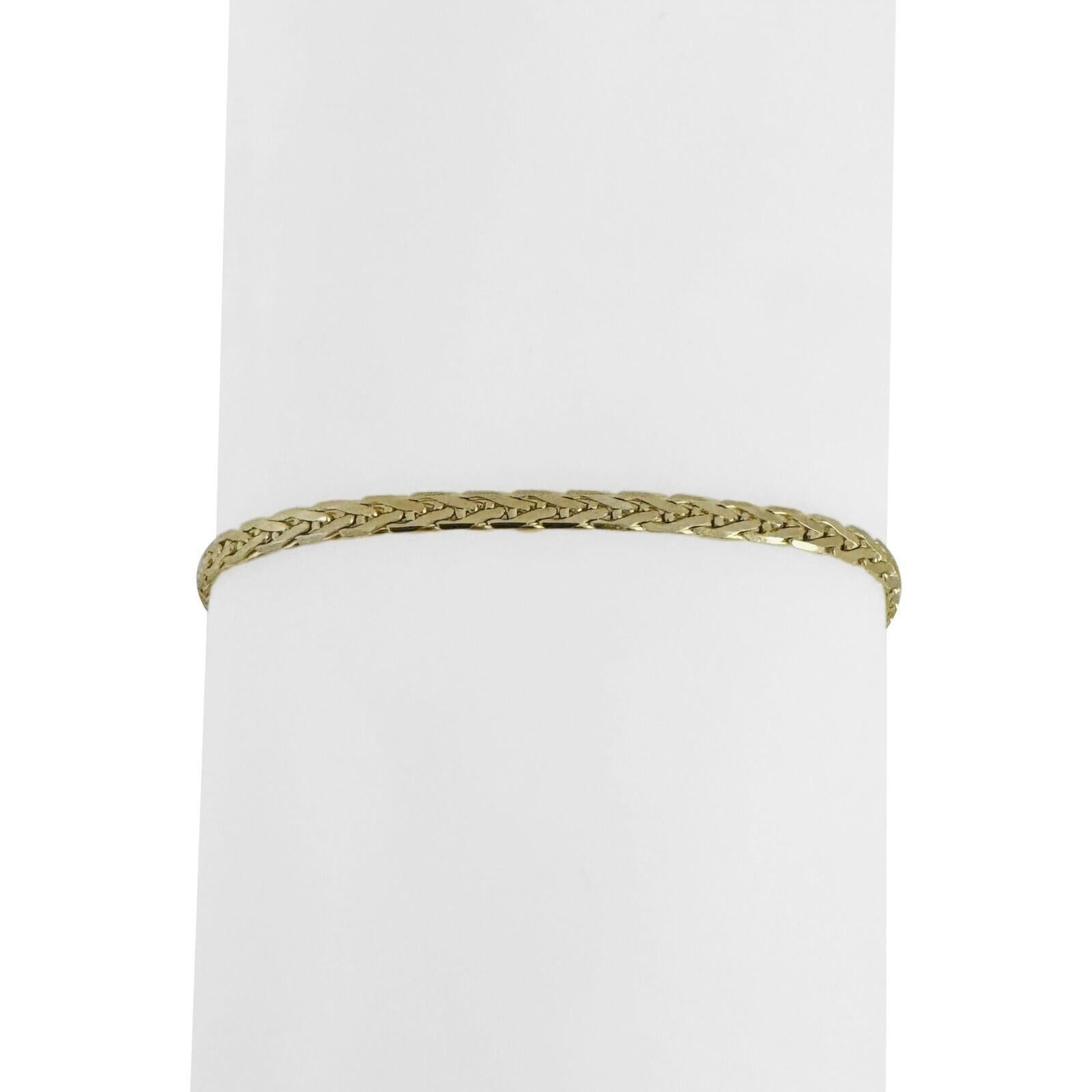 14k Yellow Gold 3.7g Ladies Thin 2.5mm Braided Fancy Link Bracelet Italy 7.25