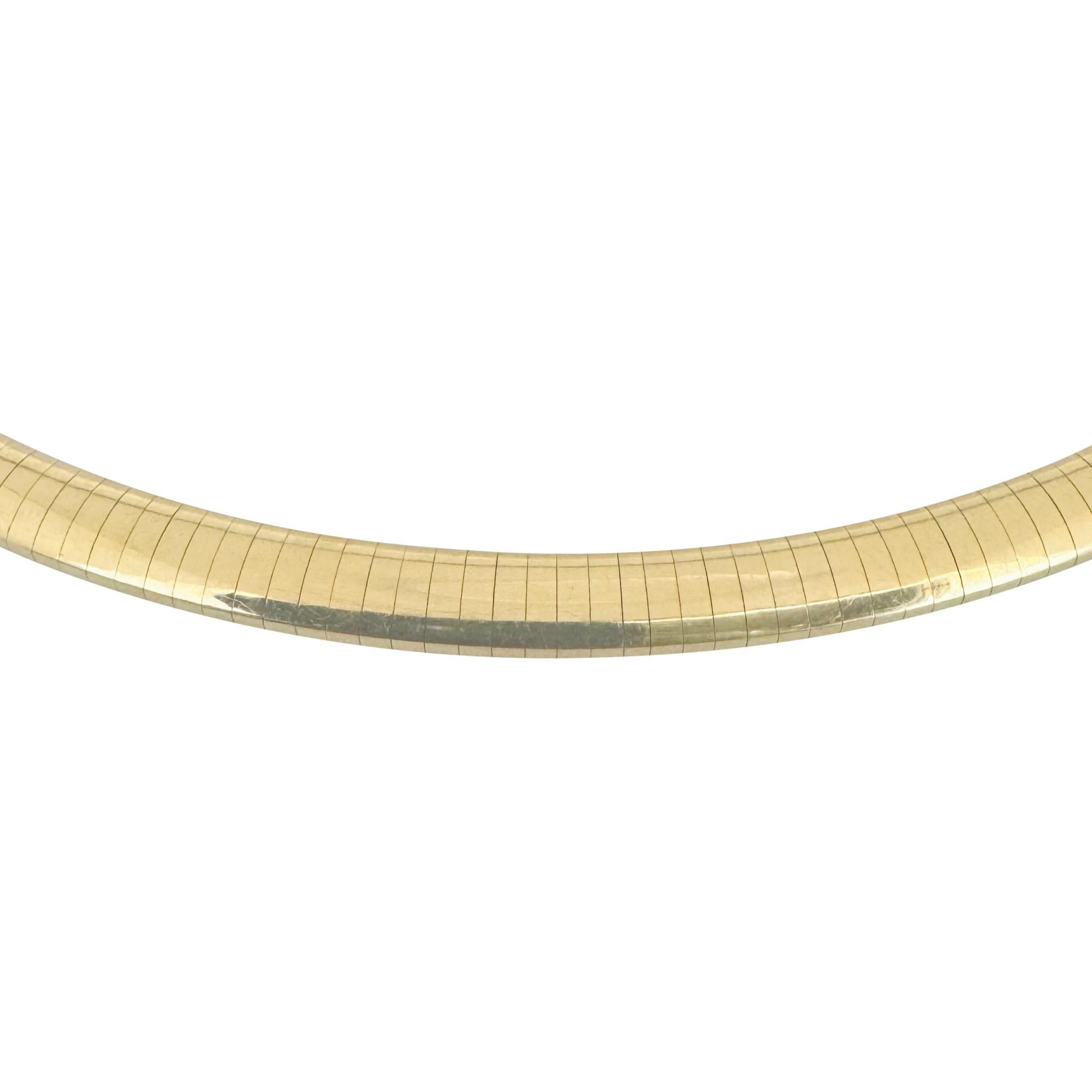 14k Gelbgold 37g massive schwere 6mm Omega-Gliederhalskette Italien 16