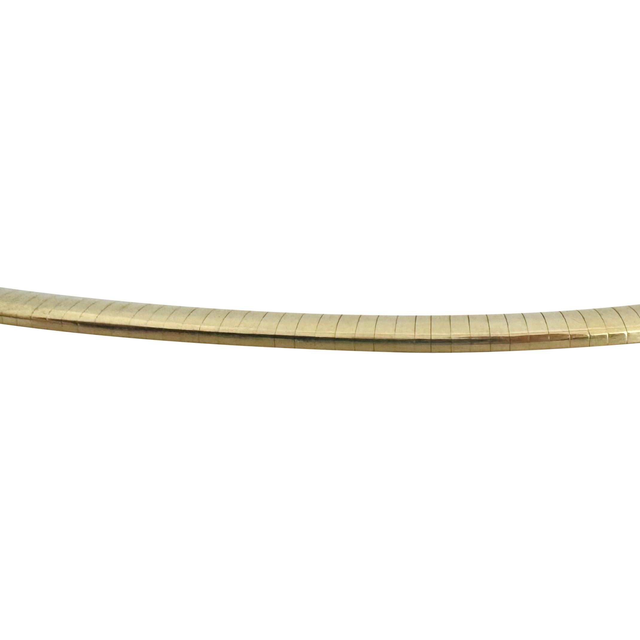 14k Gelbgold 37g massive schwere 6mm Omega-Gliederhalskette Italien 16