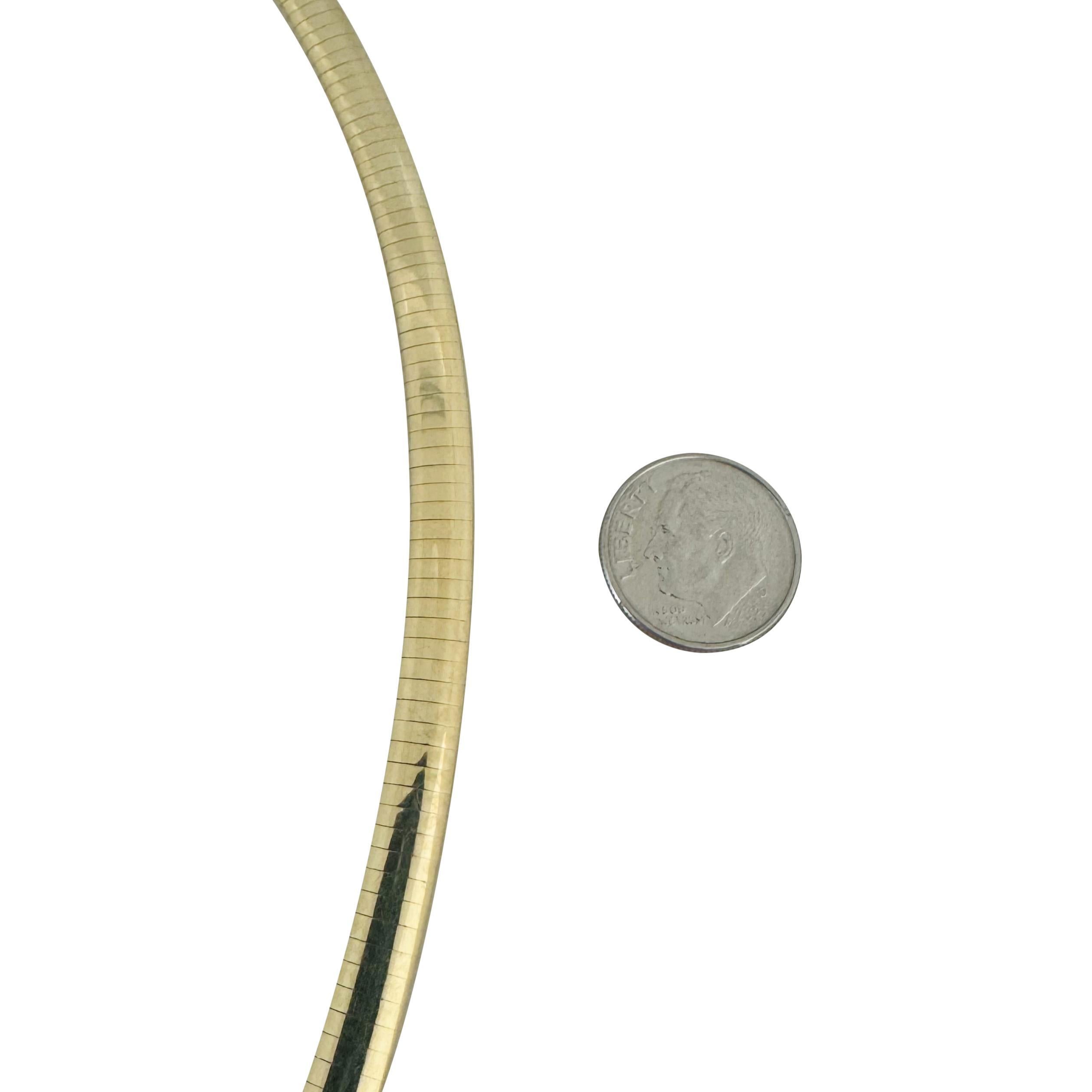 14k Gelbgold 37g massive schwere 6mm Omega-Gliederhalskette Italien 16