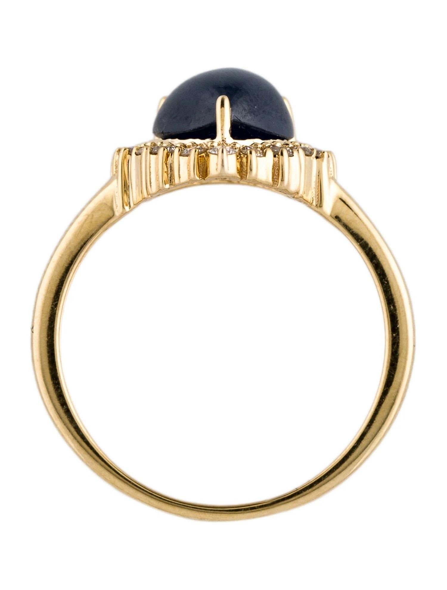 14K Yellow Gold 3.84ct Pear-Shaped Sapphire & 0.27ctw Diamond Cocktail Ring Size In New Condition For Sale In Holtsville, NY
