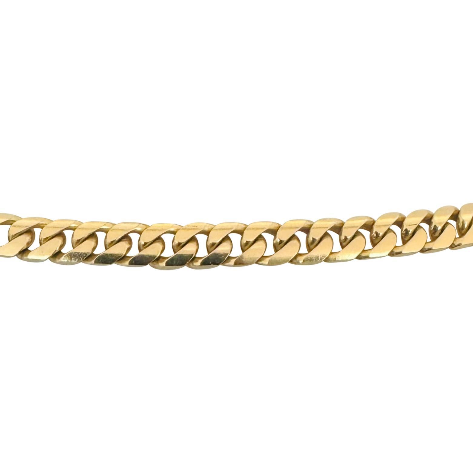 Collar de cadena de eslabones cubanos de 5 mm, de oro amarillo macizo de 14k y 38,7 g 22 pulgadas en Bueno Estado en Guilford, CT